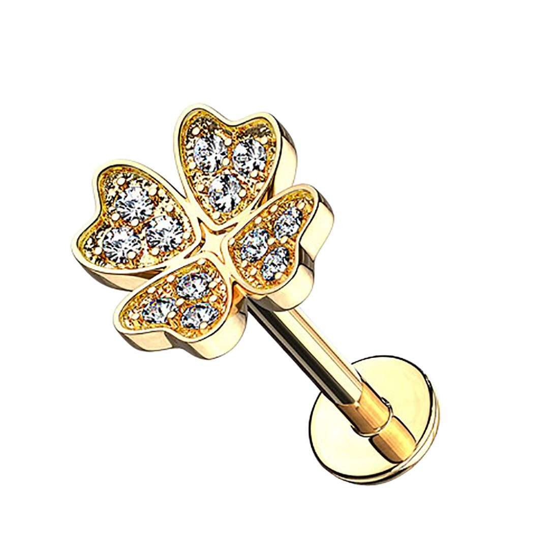 Taffstyle Piercing-Set Piercing Stab mit Kleeblatt günstig online kaufen