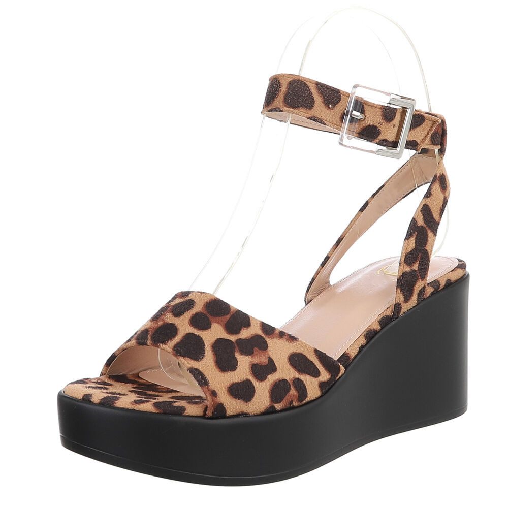 Ital-Design Elegante Keilsandalen für Damen mit verstellbarem Riemen Plateausandaletten (89852391) Keilabsatz/Wedge Keilsandaletten in Beige