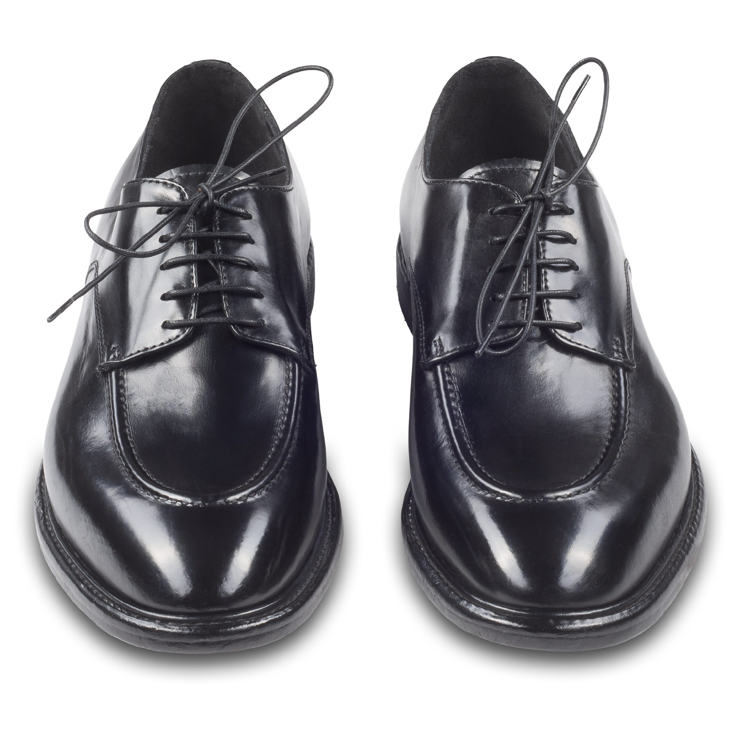 LEMARGO Herren Schnürschuh schwarz, Kalbsleder stonewashed, IW07A Schnürschuh Handgefertigt in Italien
