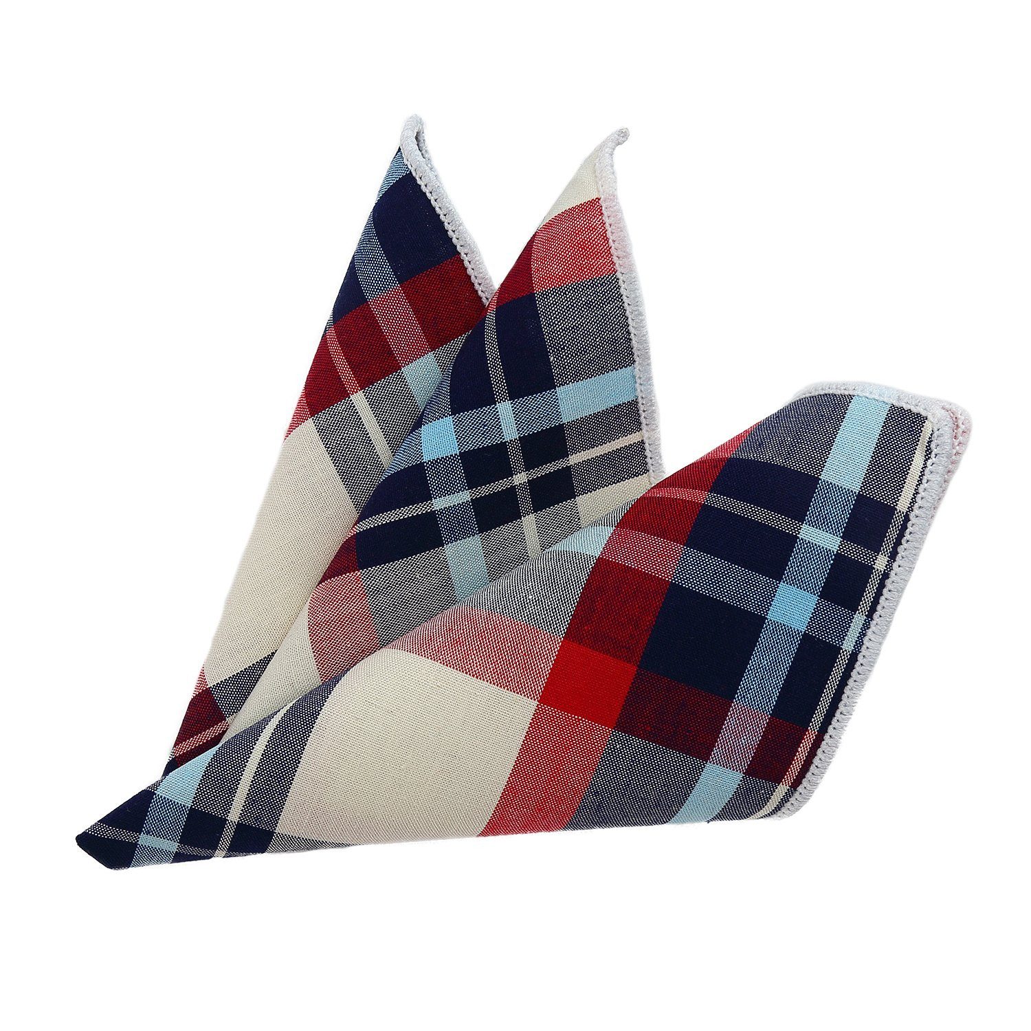 DonDon Einstecktuch DonDon Herren Hanky Einstecktuch kariert, (Packung, 1-St), vorgefaltet, kariert, Baumwolle
