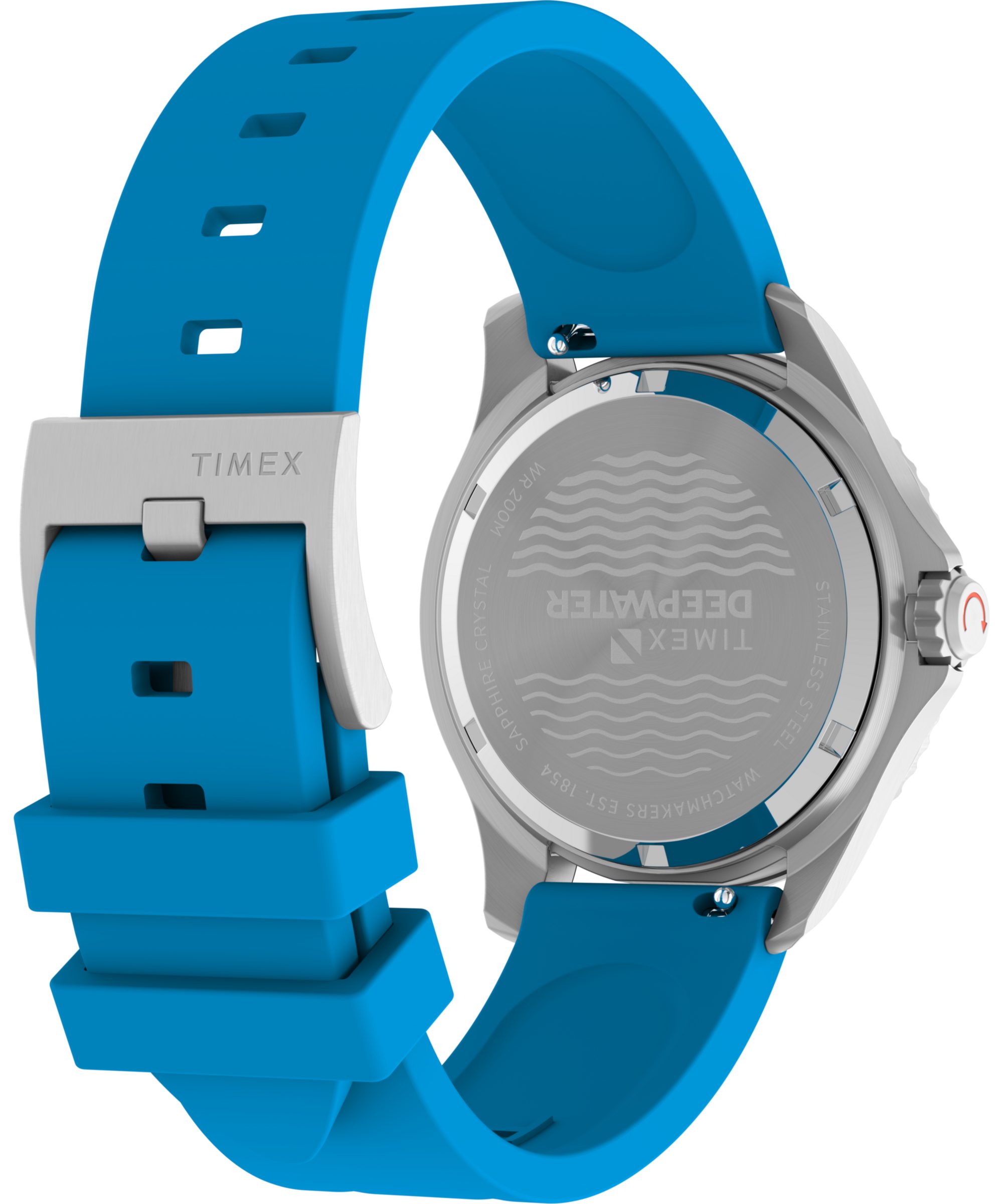 Timex Quarzuhr DEEP WATER MERIDIAN 38 mm TW2Y40400AJ, Armbanduhr, Damenuhr, Leuchtzeiger, Kautschukarmband