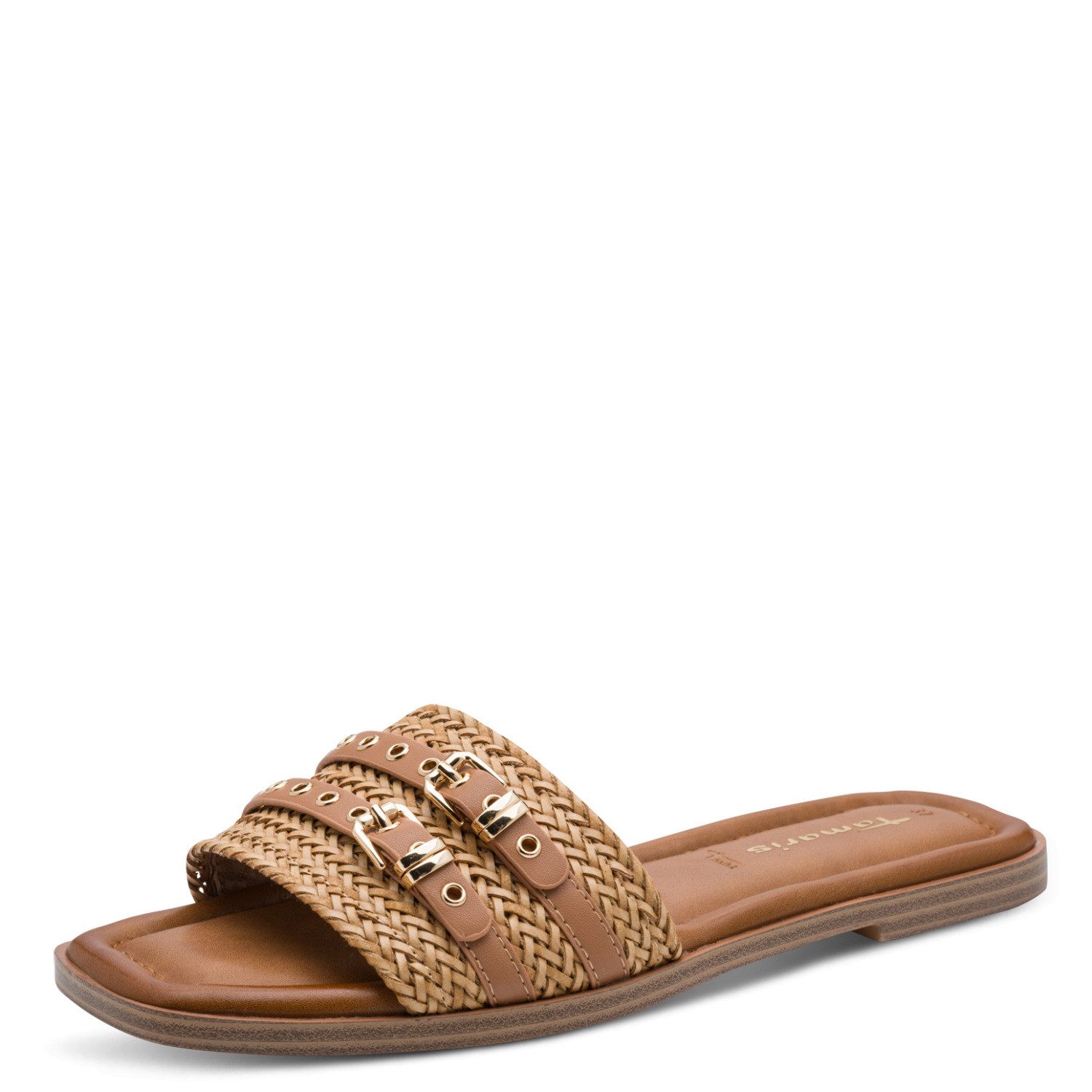 Tamaris Pantolette Blockabsatz, Sommerschuh, Schlüpfschuh mit modischen Zierschnallen