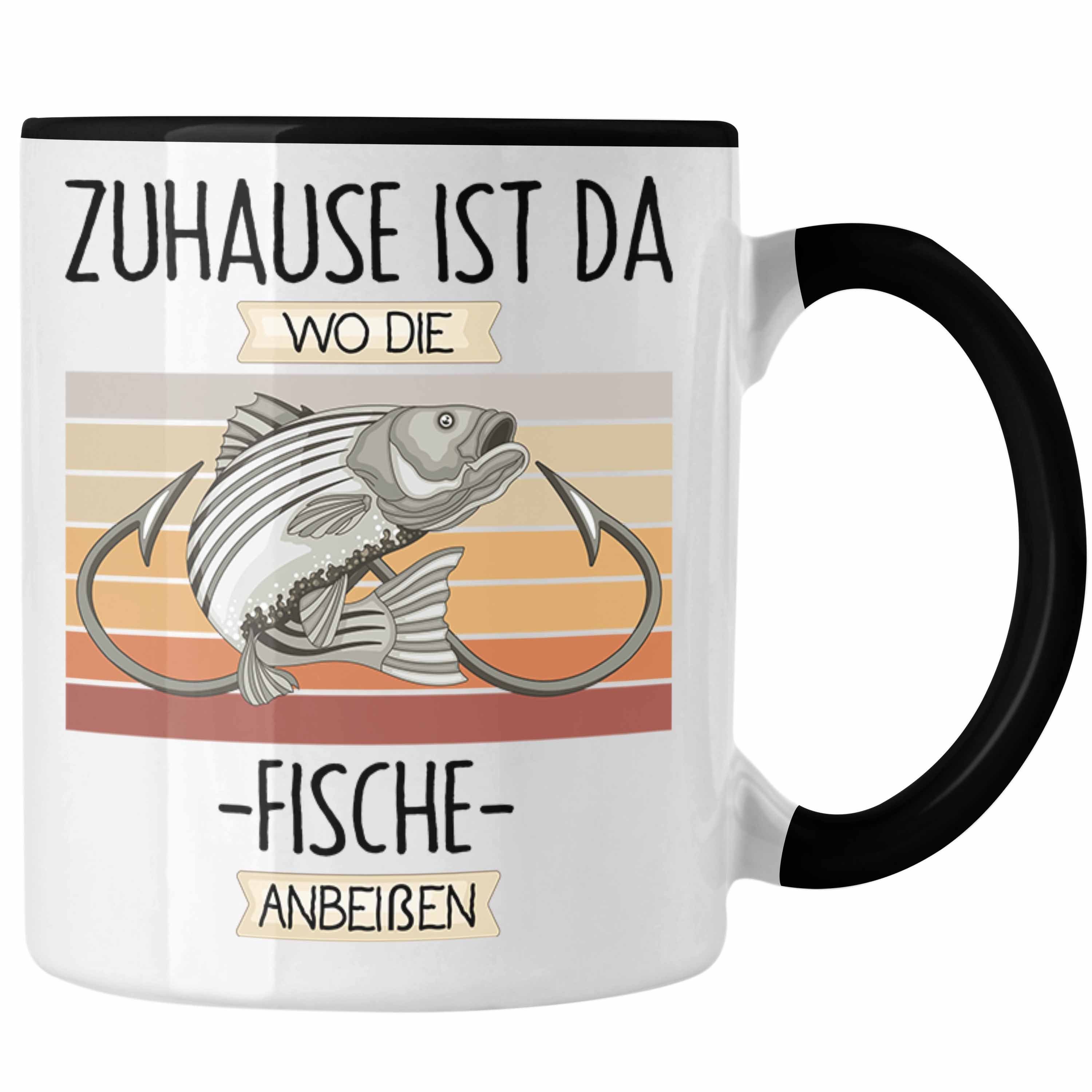 Trendation Tasse Angler Tasse Geschenk Geschenkidee Lustiger Spruch Zuhause Ist Da Wo D Schwarz