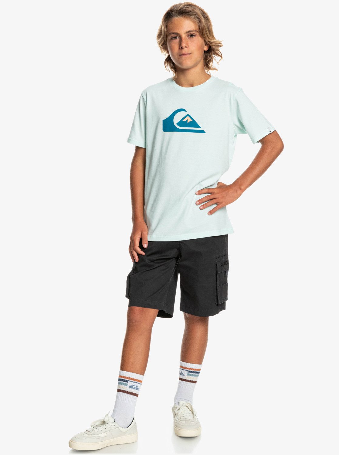 Quiksilver T-Shirt Comp Logo Blue Glass