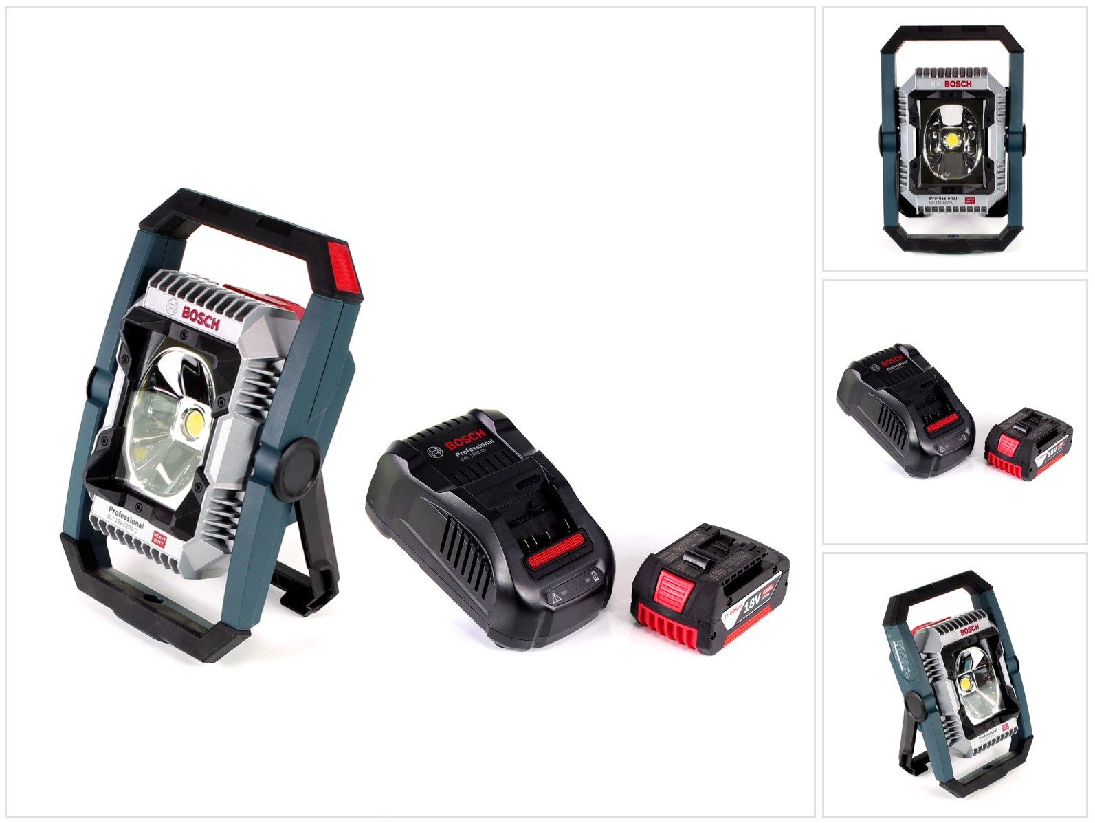 Bosch Professional Baustrahler GLI 18V-2200 C Akku Lampe 18V 2200lm Bluetooth (0601446501) + 1x 4