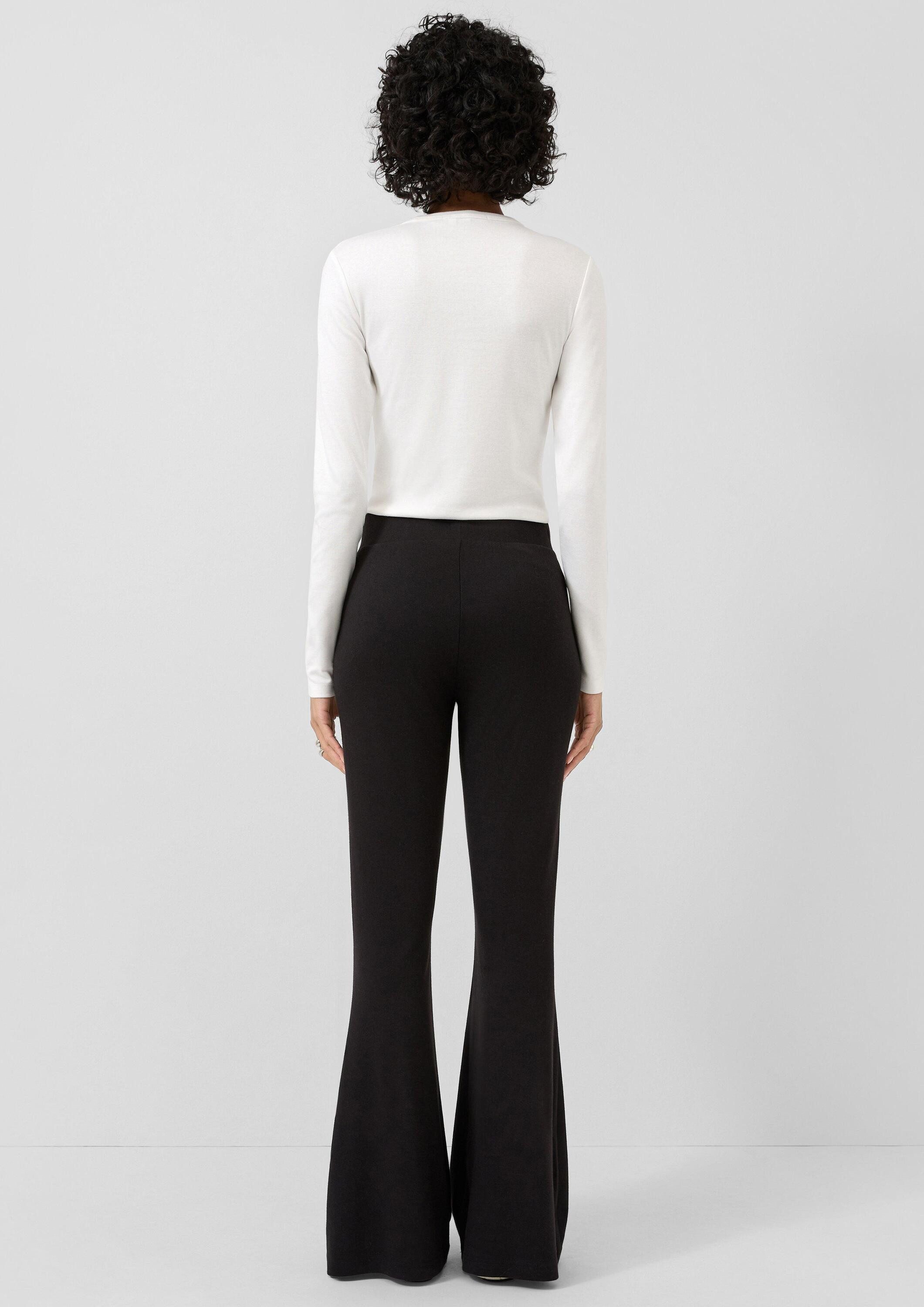 QS Chinos Hose Jerseyhose mit ausgestelltem Bein