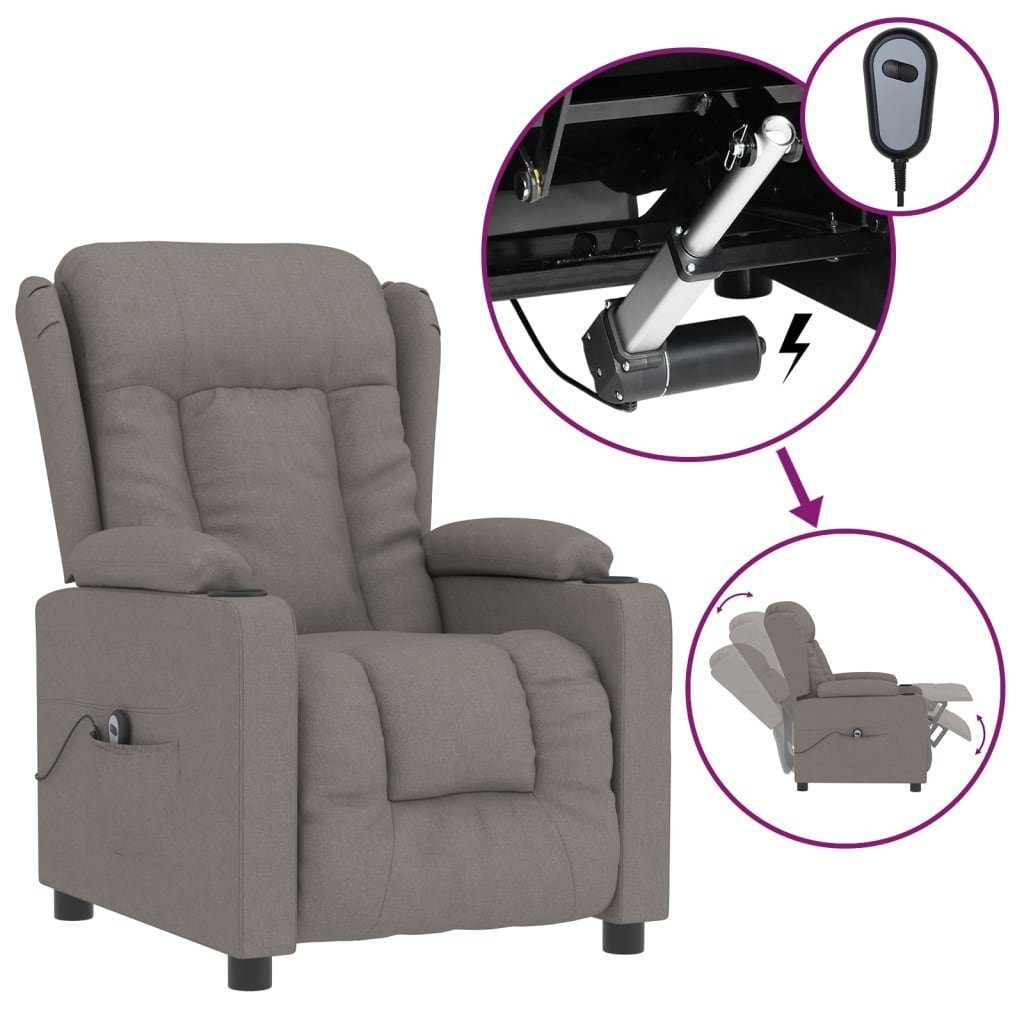 vidaXL Sessel Relaxsessel Elektrisch Taupe Stoff günstig online kaufen