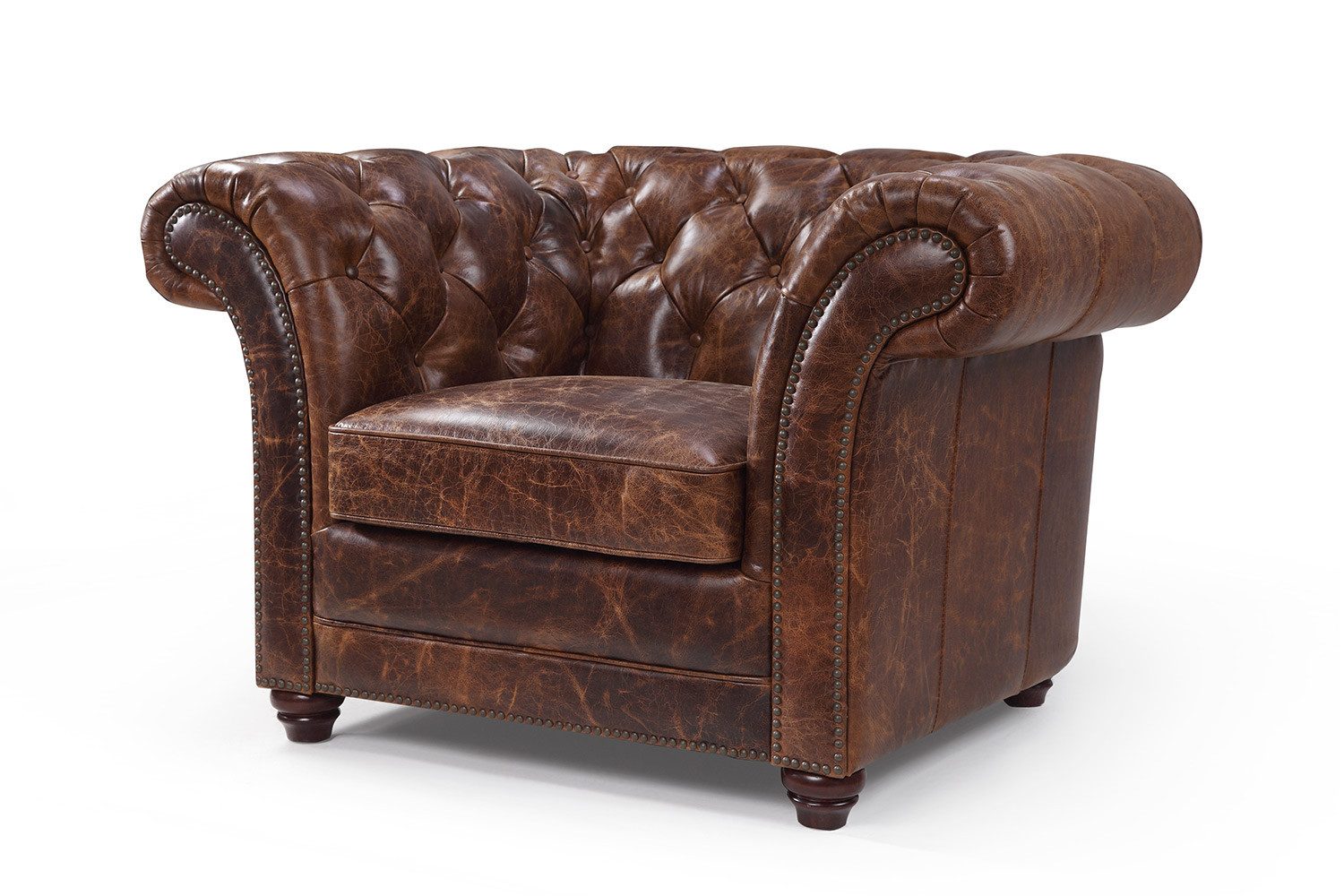 JVmoebel Chesterfield-Sessel Chesterfield Sessel 1-Sitzer – Elegantes Design Sofa aus Leder Sofort (1-St), Made in Europa