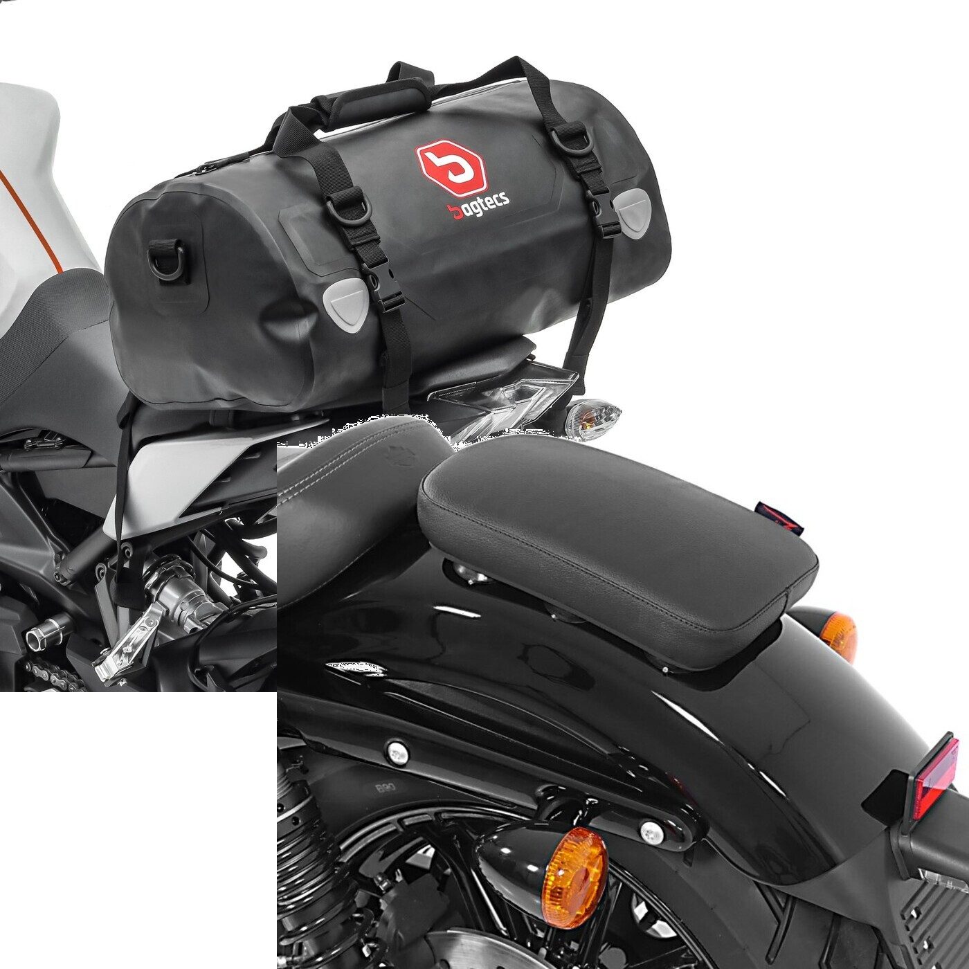 Bagtecs Reisetasche Set: Motorrad Hecktasche Drybag XF30 wd. Volumen 30l # mit Sozius Saug
