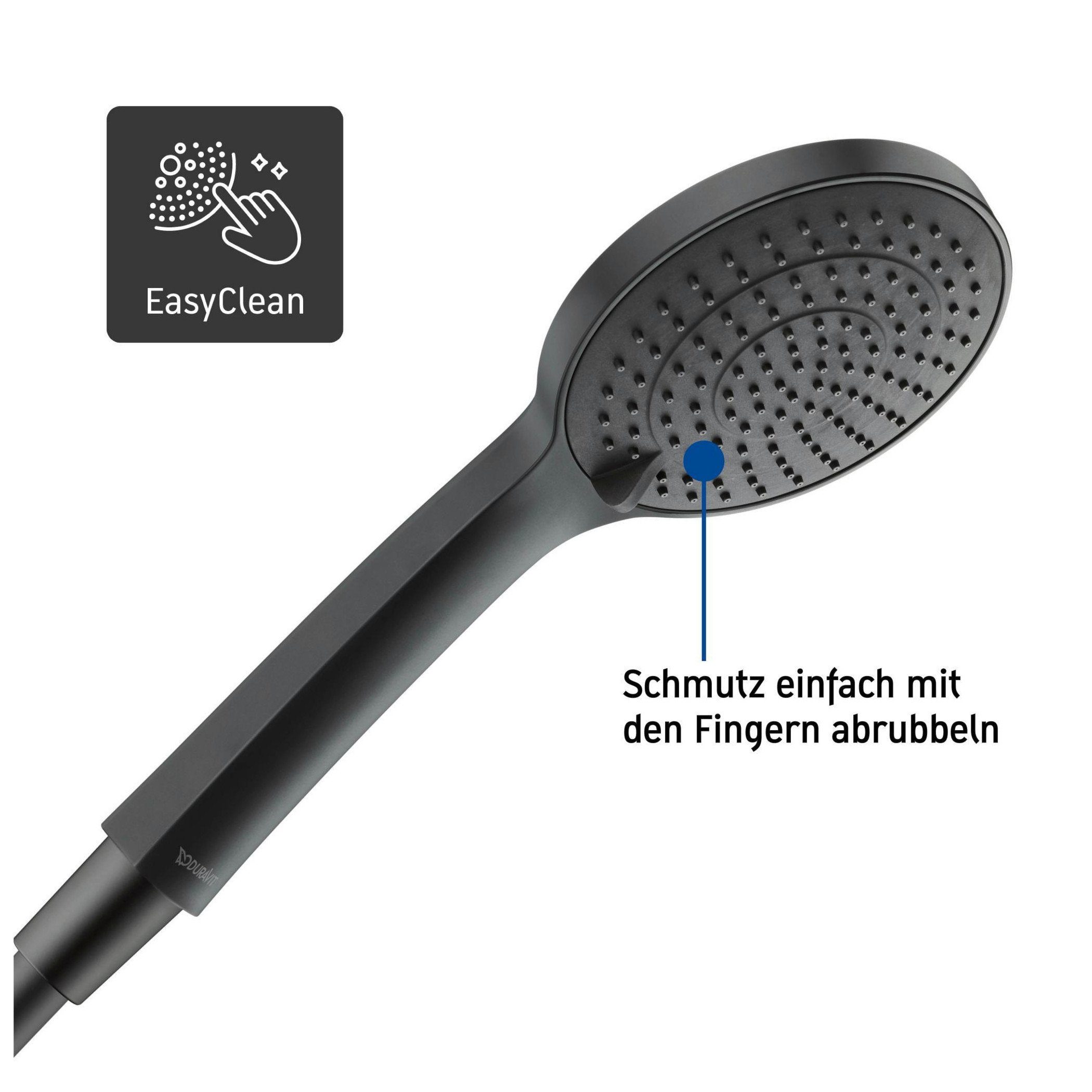 Duravit Duscharmatur Handbrause 3jet 110 Duschbrause Duschkopf Regendusche Schwarz-Matt NEU