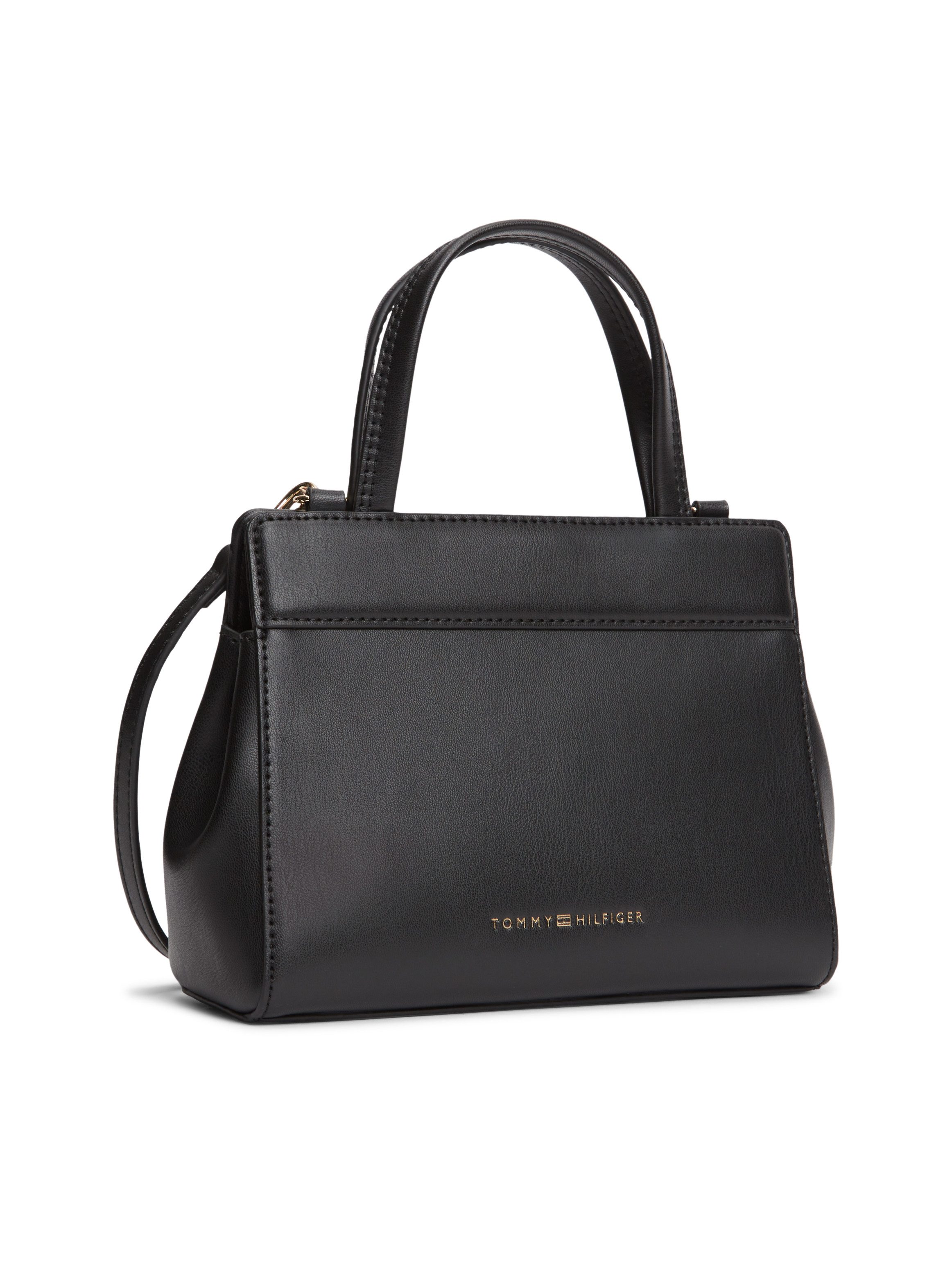 Tommy Hilfiger Henkeltasche TH MODERN MINI SATCHEL, Damen Handtasche, Umhängetasche Schultertasche mit Piping