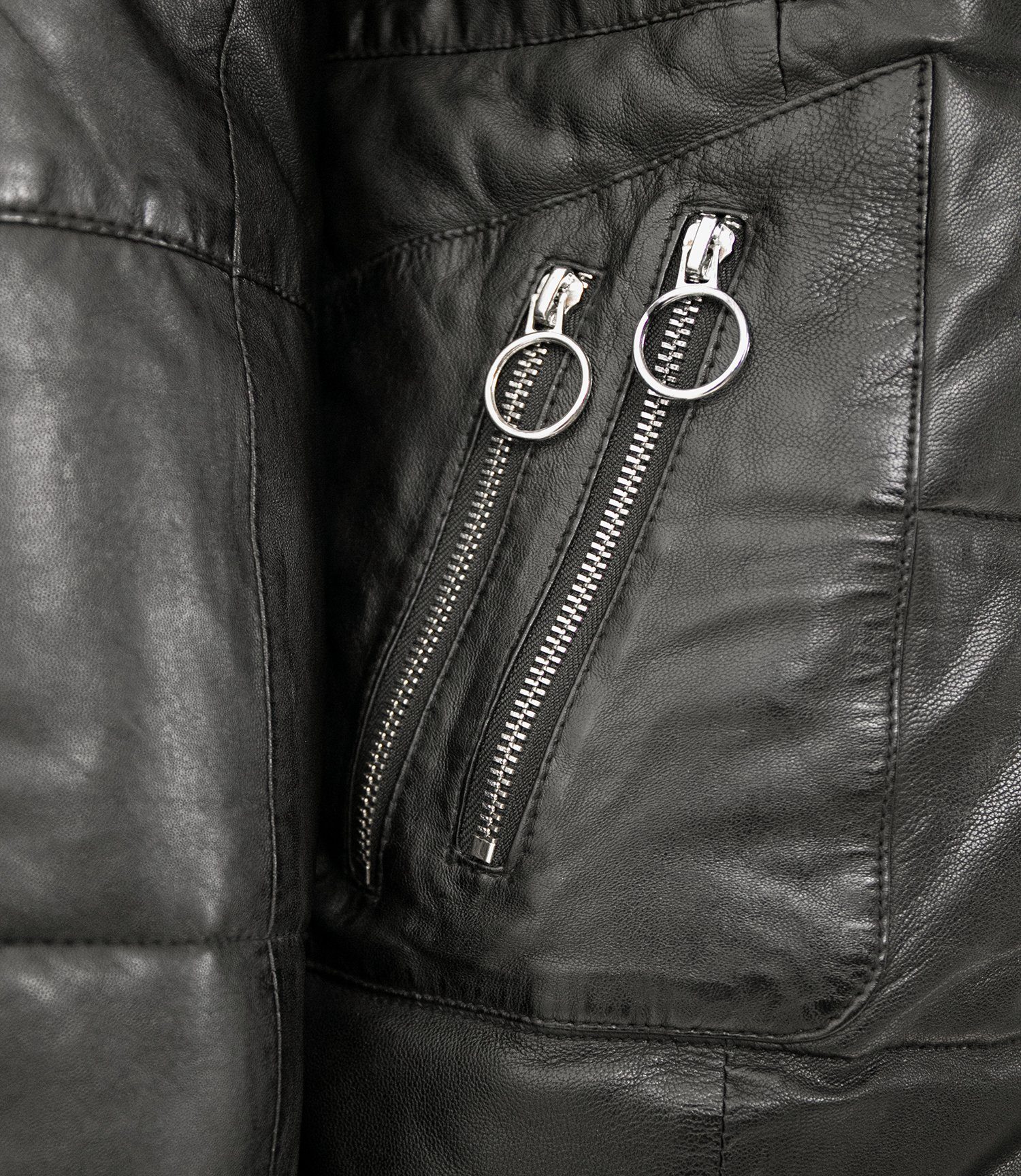 Jilani Lederjacke Sorel Jilani - Damen Ledermantel Steppmantel Lammnappa schwarz