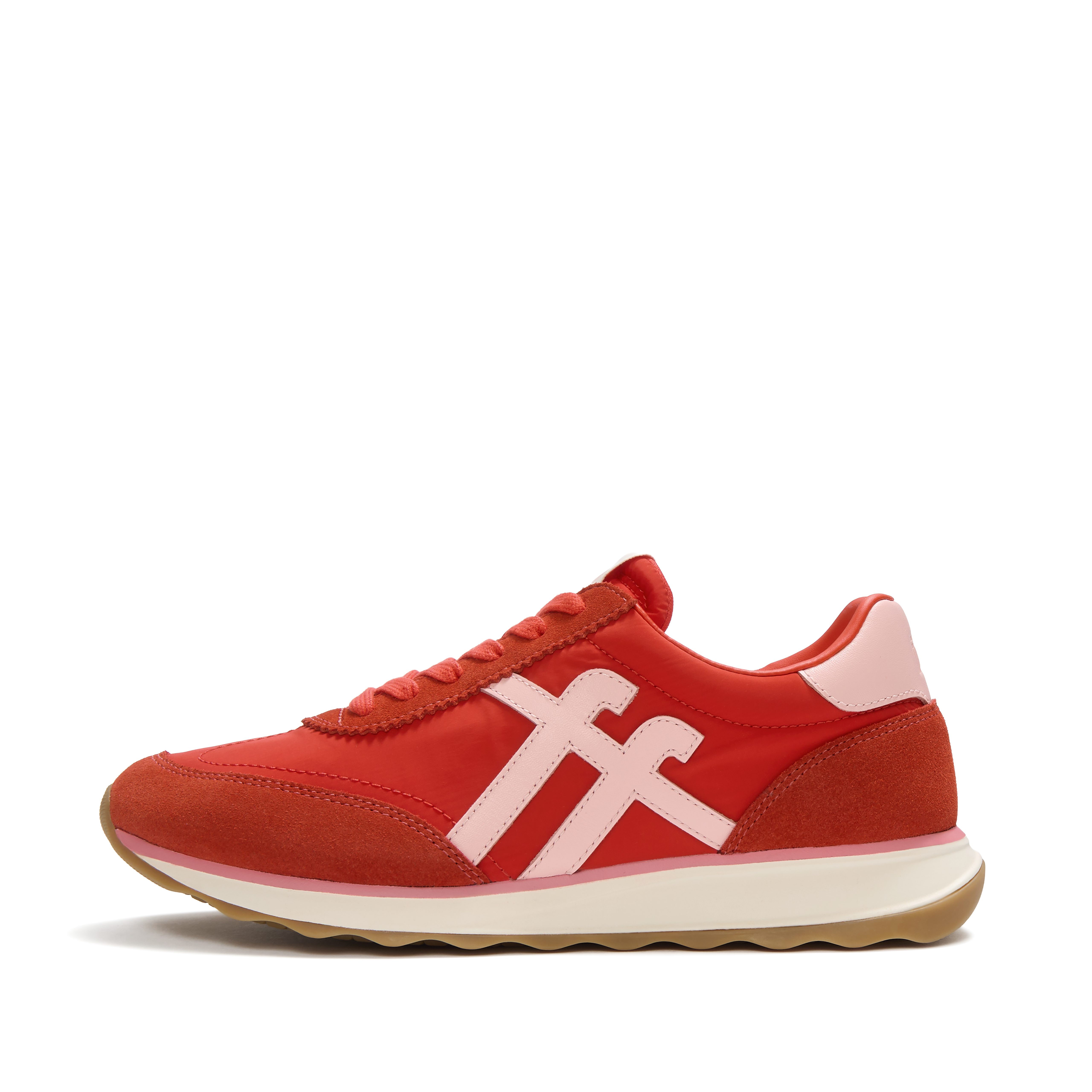 Fitflop RETRO-Q FF FABRIC/SUEDE SNEAKERS Keilsneaker Schnürschuh, Freizeitschuh, Halbschuh mit Kontrastbesatz – Bild 5 von 5