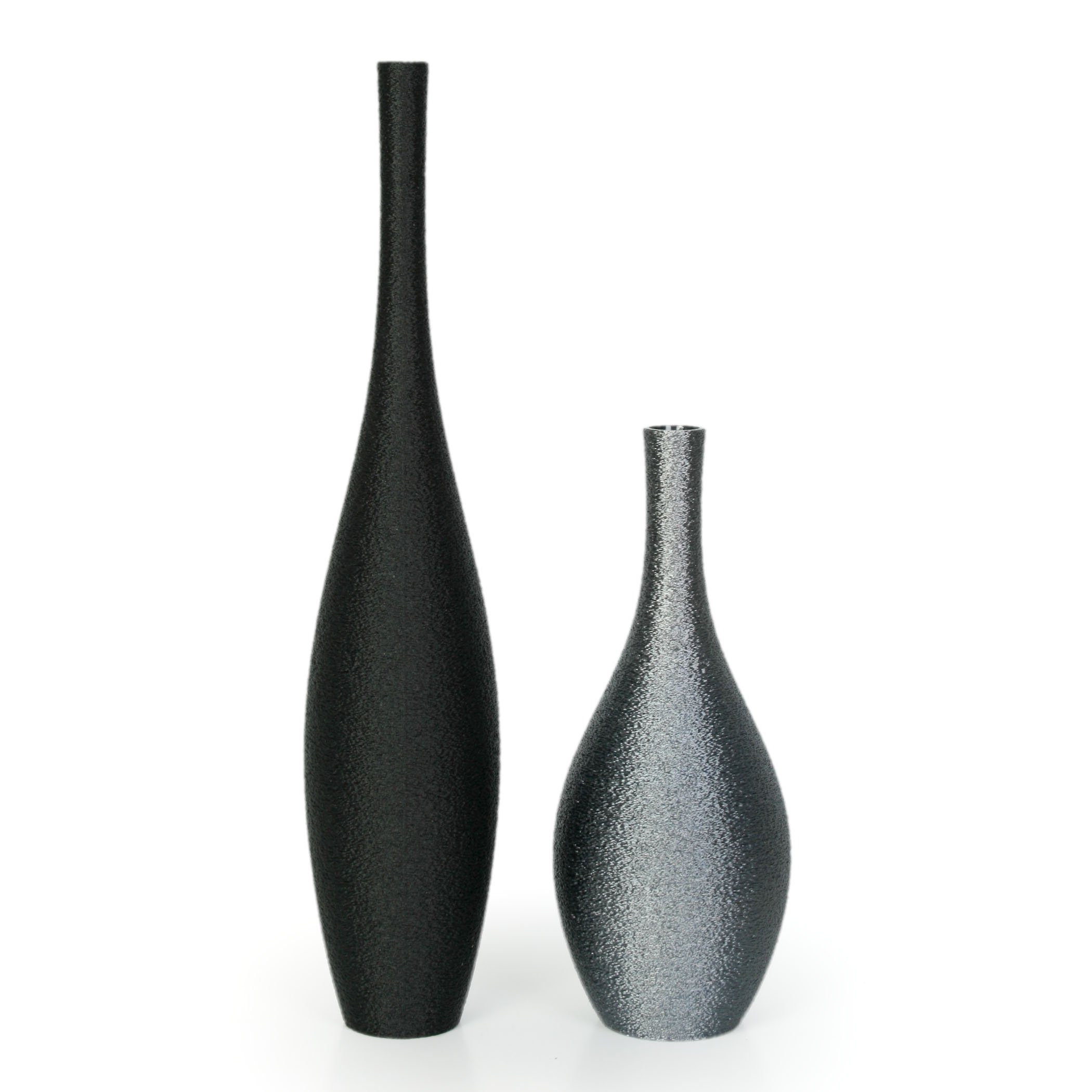 & Designer wasserdicht 2 Schwarz bruchsicher Rohstoffen; aus Bio-Kunststoff – Altsilber (Set, Vasen-Set Kreative & aus aus bestehend Dekorative Blumenvasen nachwachsenden Feder Vasen), Set Dekovase