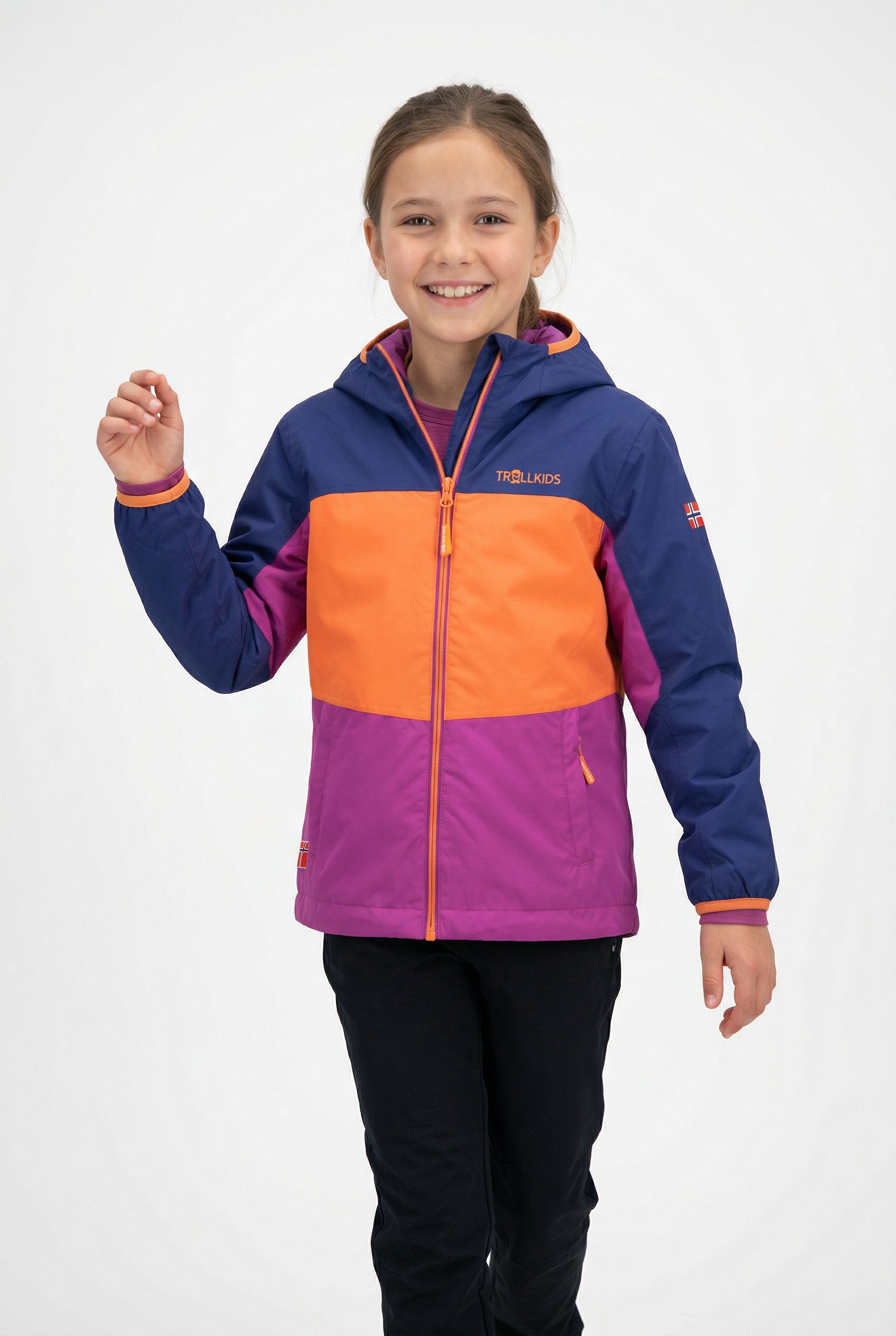 TROLLKIDS Regenjacke Kids Bjordal Jacket für Kinder und Jugendliche, mit Reißverschluss, wasserdicht, winddicht
