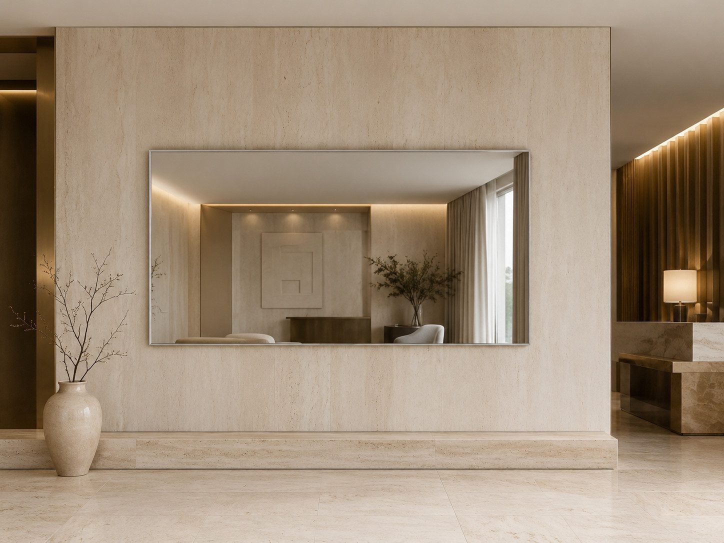 BOURGH Ganzkörperspiegel MILAN großer Standspiegel 190 x 85cm - Anlehnspiegel in silber, verstärkte Rückseite für mehr Stabilität