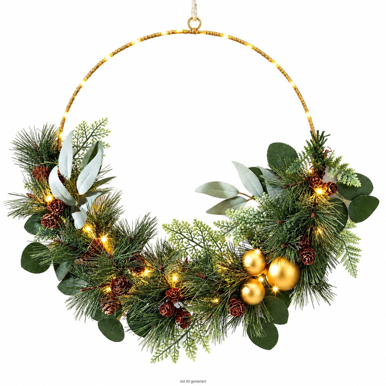 Weltbild LED Dekolicht LED-Metallring Viridis 35 LEDs LED Ring Dekoring Lichtring Dekoration, Lichtdeko Leuchtring Metallring Weihnachtsdeko Adventsdeko – Bild 2 von 5