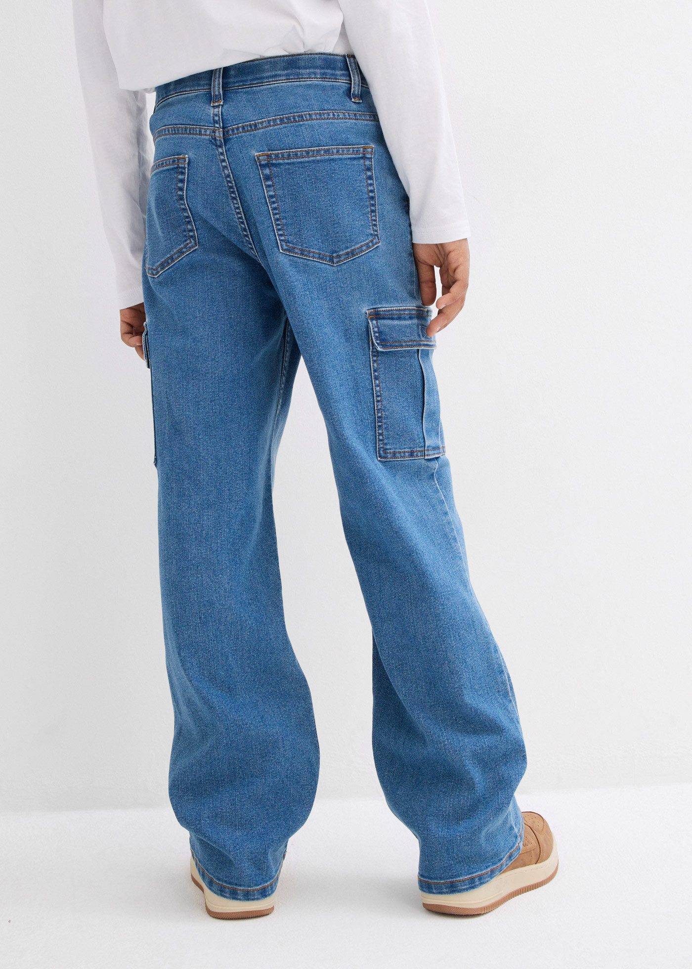 bonprix Loose-fit-Jeans Baggy-Schnitt, mit sechs Taschen, aus Baumwolle mit Elasthan