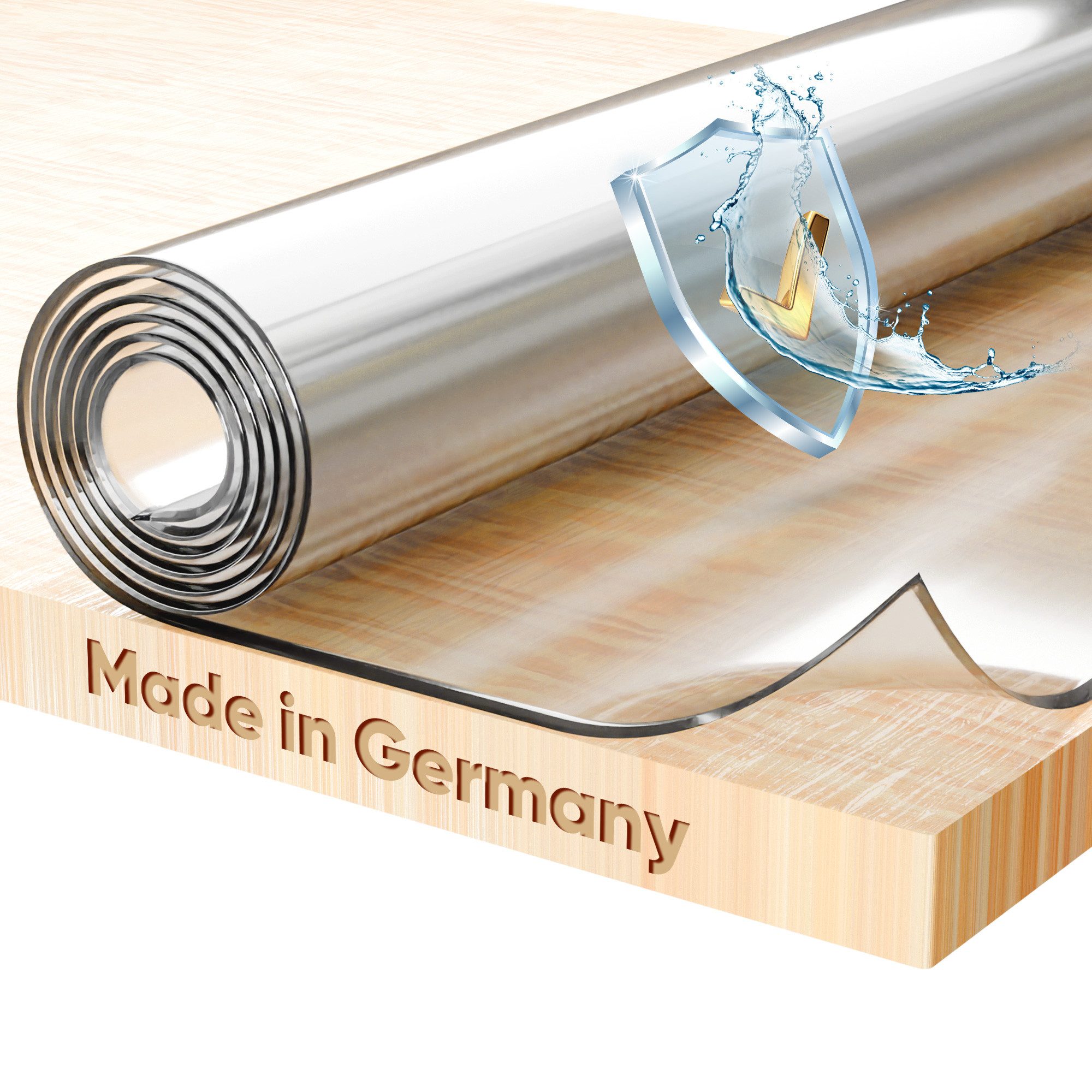 Beautex Tischdecke Glasklar Folie 2 mm + abgeschrägte Kante, transparente Tischdecke (1-tlg)