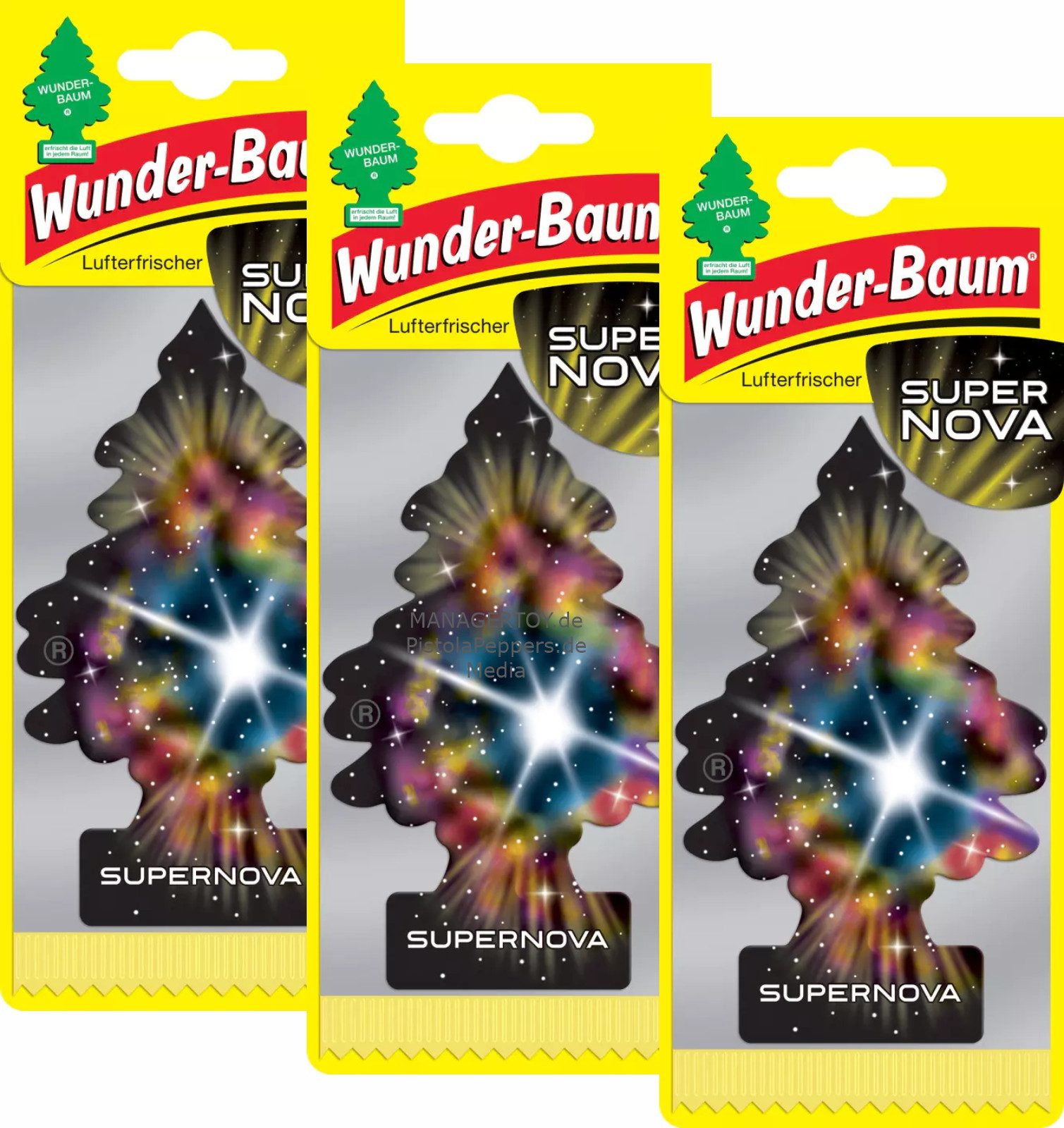 Raumduft 3er Set Wunderbaum SUPER NOVA drei Stück