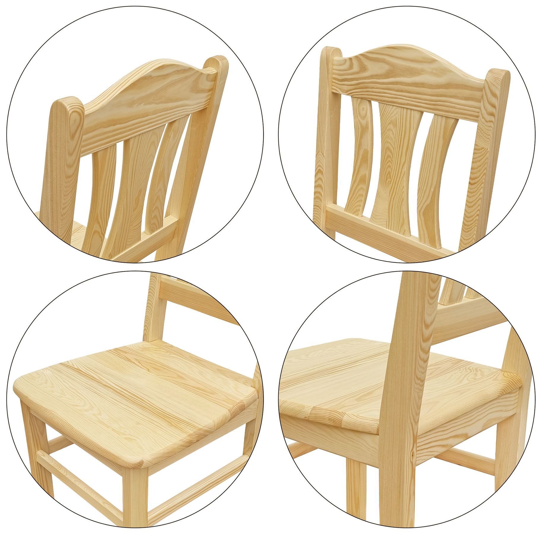 ERST-HOLZ Esszimmerstuhl Küchenstuhl Robust Massivholzstuhl Kiefer Doppelpack oder Einzelstuhl – Bild 4 von 5