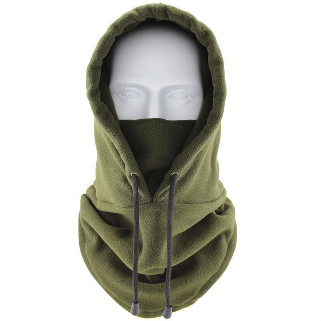 DÖRÖY Sturmhaube Winter Outdoor Radsport warme Pullover Mütze, kalte Sportschal grün