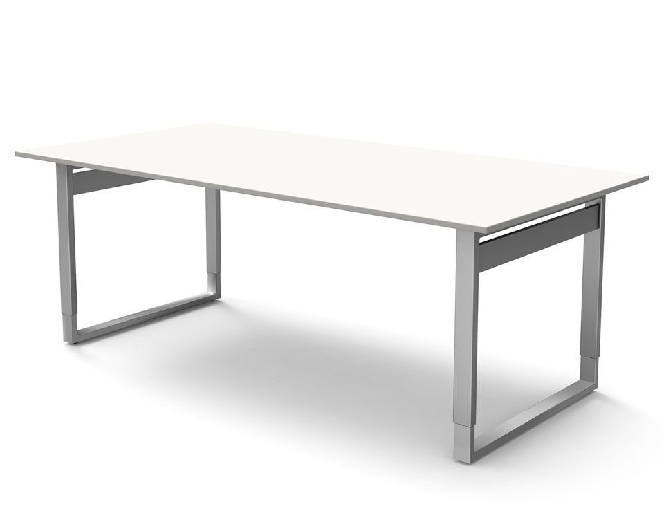 Form 5 Weiß höheneinstellbar, Schreibtisch, KERKMANN Schreibtisch, manuell