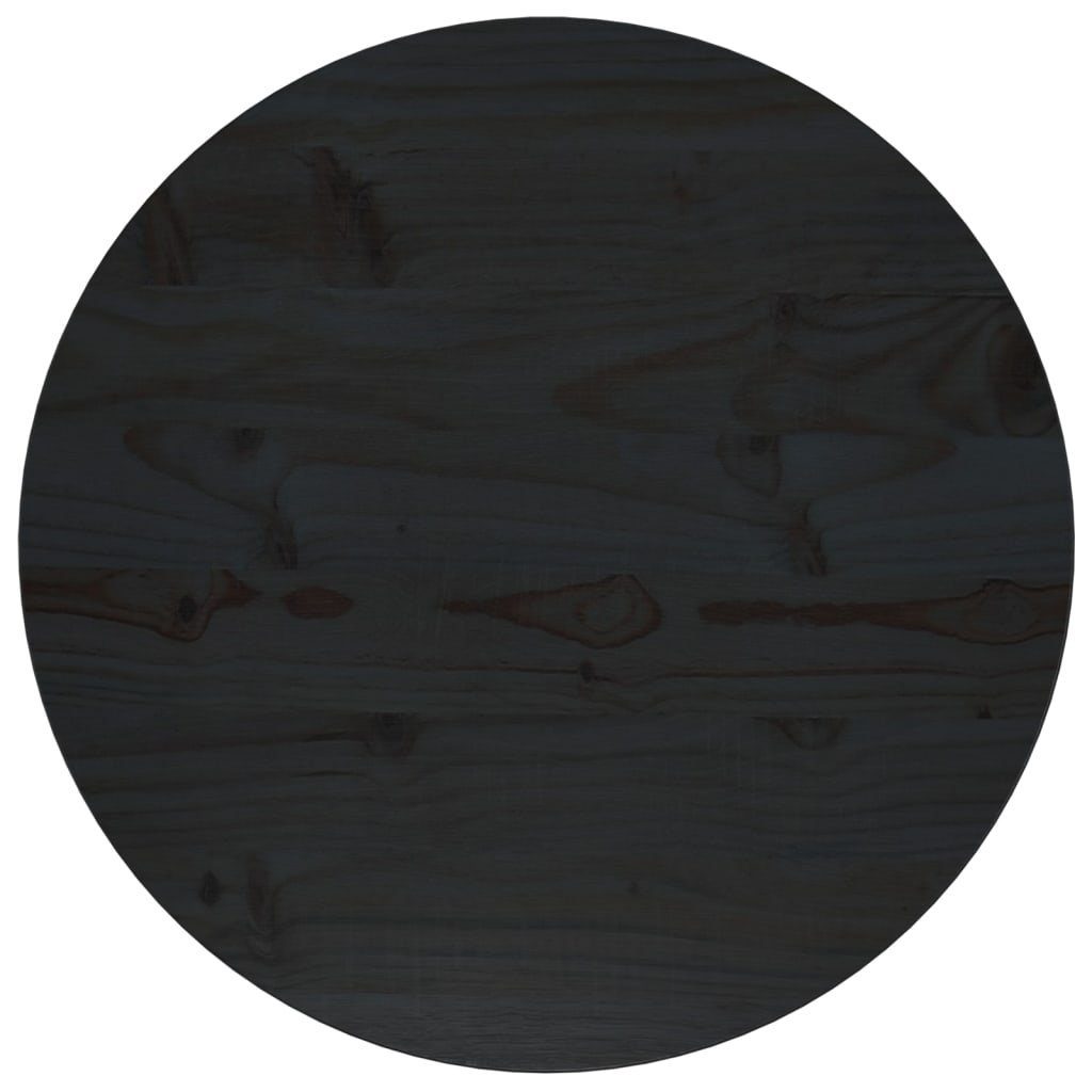 furnicato Tischplatte Schwarz Ø50x2,5 cm Massivholz Kiefer (1 St) | Tischplatten