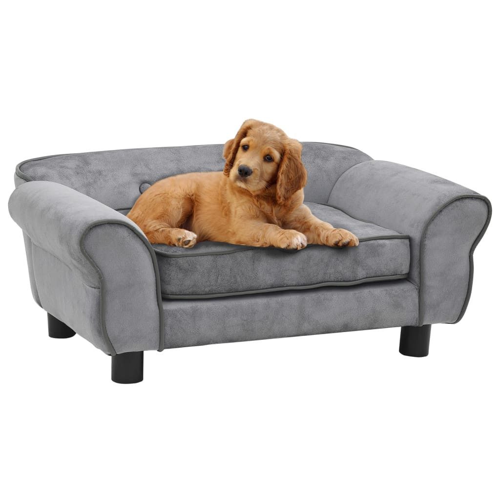 vidaXL Hundekorb Hundesofa Grau 72x45x30 cm Plüsch