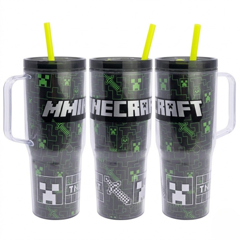Minecraft Coffee-to-go-Becher Minecraft Creeper XL Iso Kaffeebecher Thermobecher To-Go 860 ml, 1-tlg., Kusnstsoff