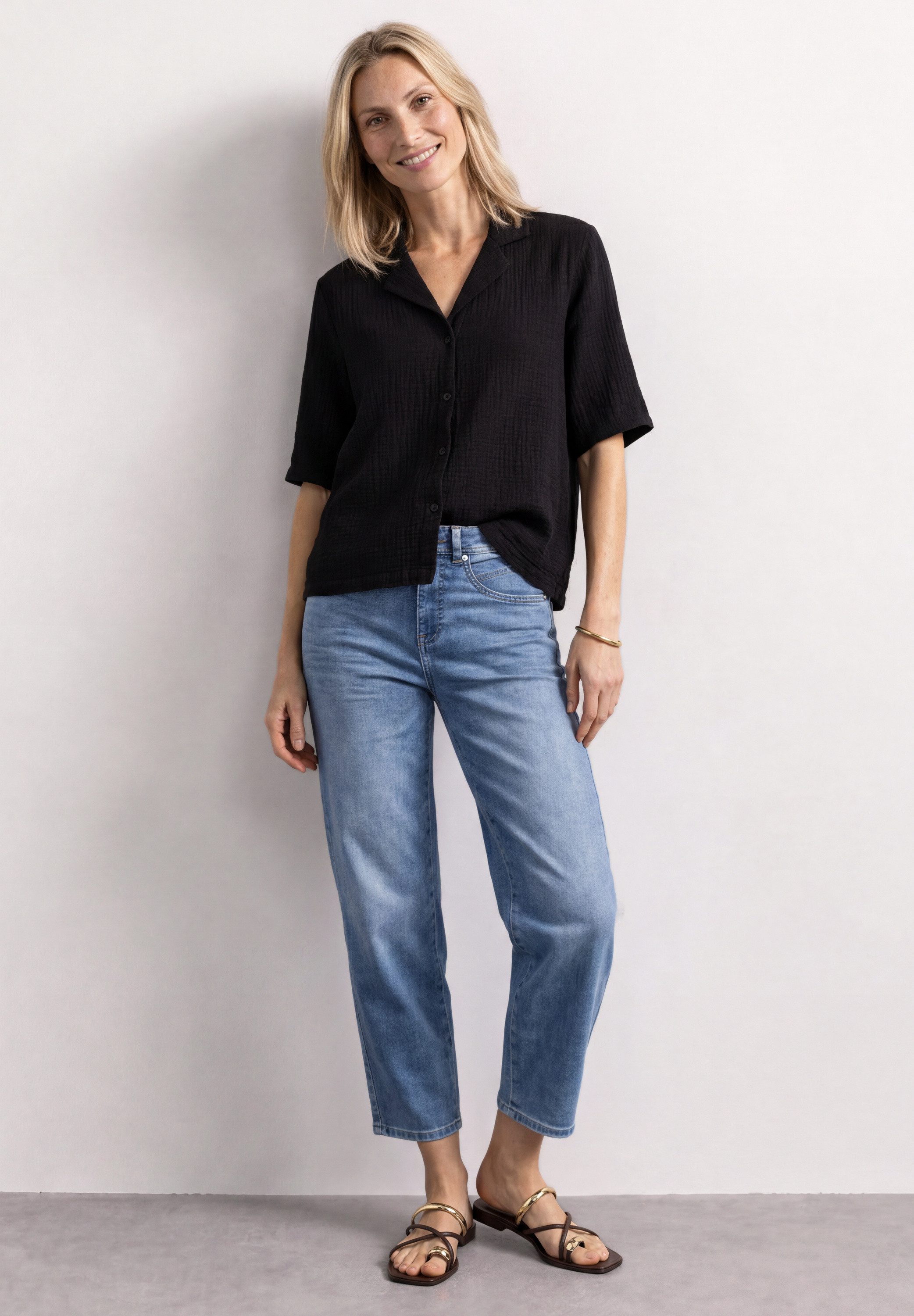 STREET ONE Hemdbluse aus reiner Baumwolle