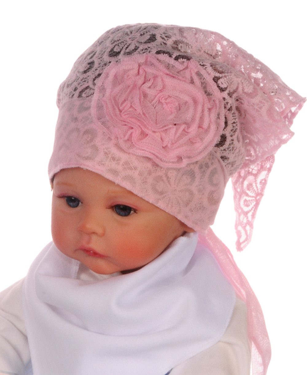 La Bortini Kopftuch Baby und Kinder Kopftuch Dreieckstuch zum Binden Sommer Mütze, Universelle Größe durch Bindebänder, Mädchen Kopfbedeckung