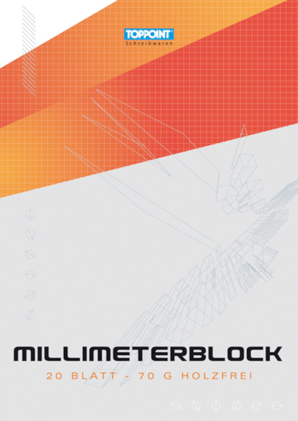 Produktbild von Brunnen Millimeterblock A4 – 80g/m², 20 Blatt Millimeterpapier Für Zeichnungen