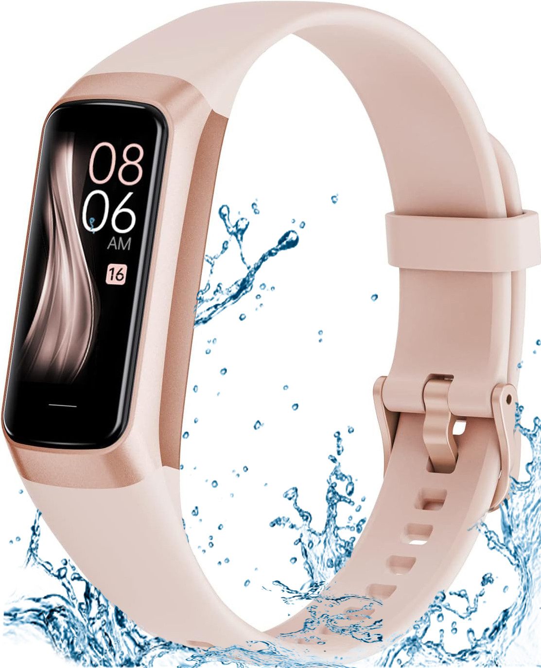 Futicare Fitness-Tracker Smartwatch mit 24/7 Herzfrequenz- & Blutsauerstoffmessung (Schlafmonitor, 1,1" AMOLED Touchscreen, 25 Sportmodi, Schrittzähler & IP68 wasserdicht für Damen & Herren)