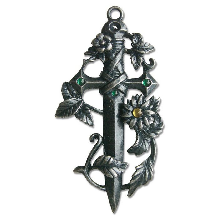 HOPLO Kettenanhänger Schwert im Dickicht Anhänger Elfen Feen Greenwood mythisch + Halsband 60x30mm