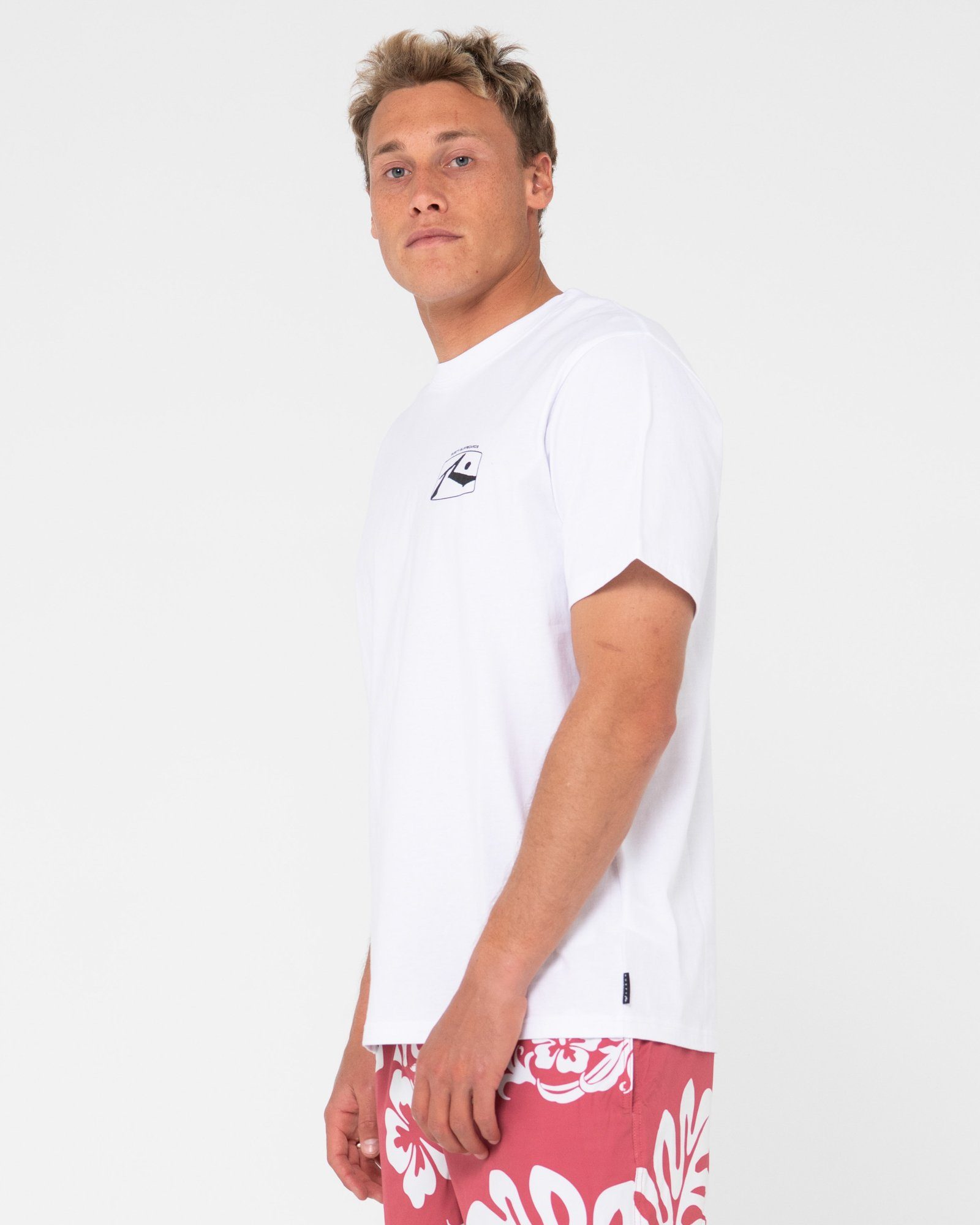 Rusty T-Shirt ADVOCATE White / SLEEVE TEE Red SHORT