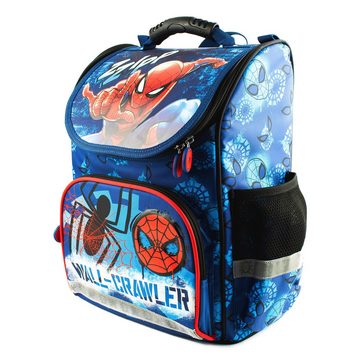 KiddiBex Schulranzen Spiderman (Set, 4-tlg., Tornister, Mäppchen, Turnbeutel & Regenschutz), Jungen 1. Klasse - Grundschule Ranzen - Ergonomischer Schulrucksack