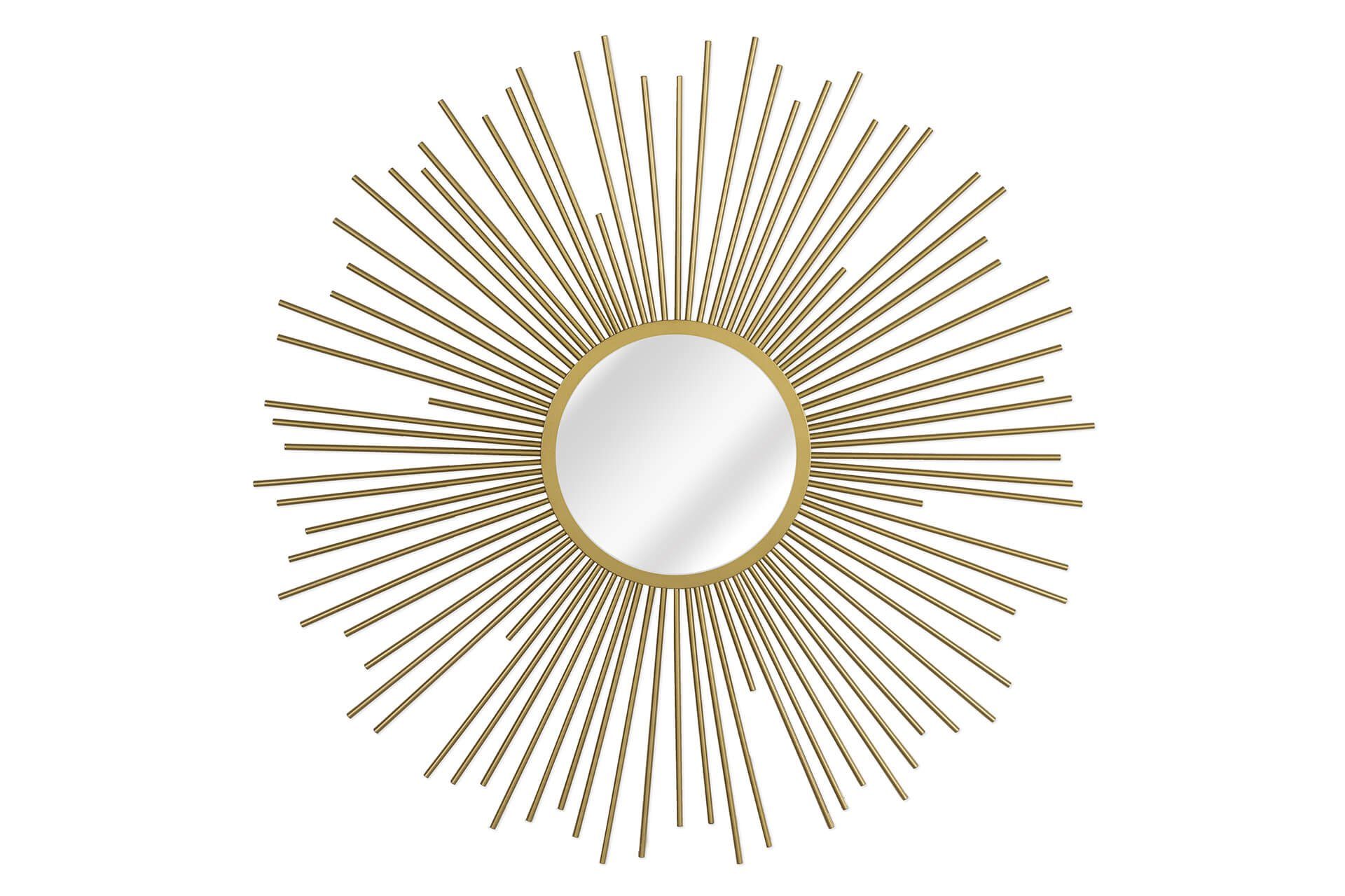 KUNSTLOFT Wandspiegel Radiant Sun 80x80x3 cm, handgefertigter Deko-Spiegel aus Metall
