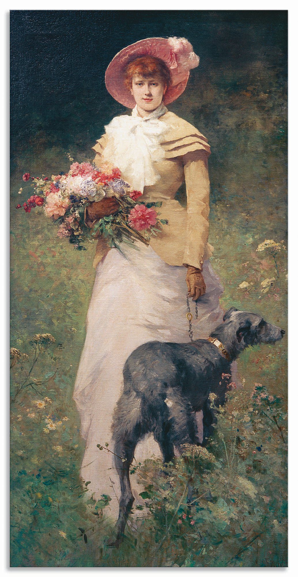 Artland Wandbild Frau mit Hund, Portrait (1 St), als Alubild, Leinwandbild, Wandaufkleber oder Poster in versch. Größen | Poster