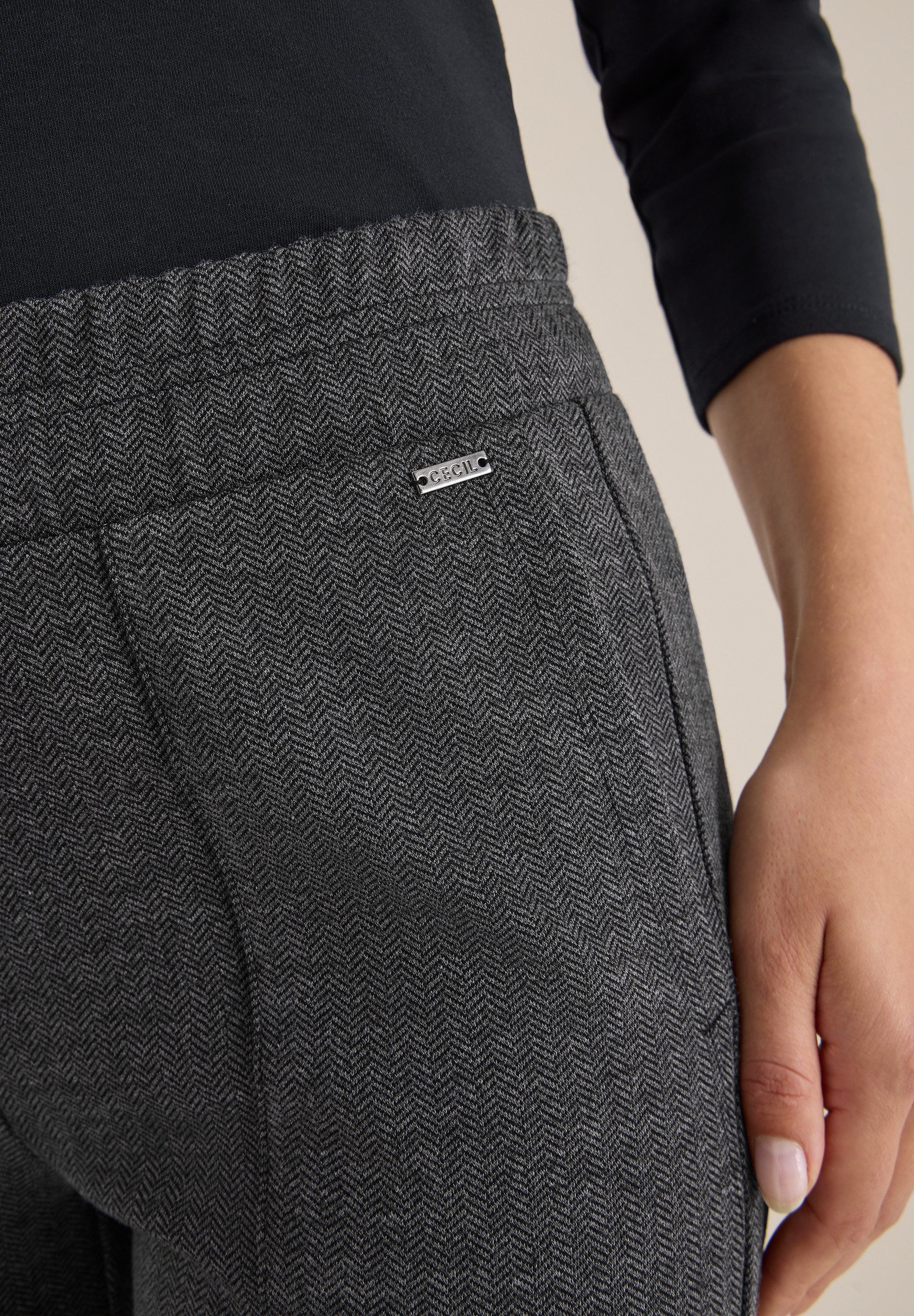 CECIL Stoffhose Style Tracey mit Gummibund und Kordelzug