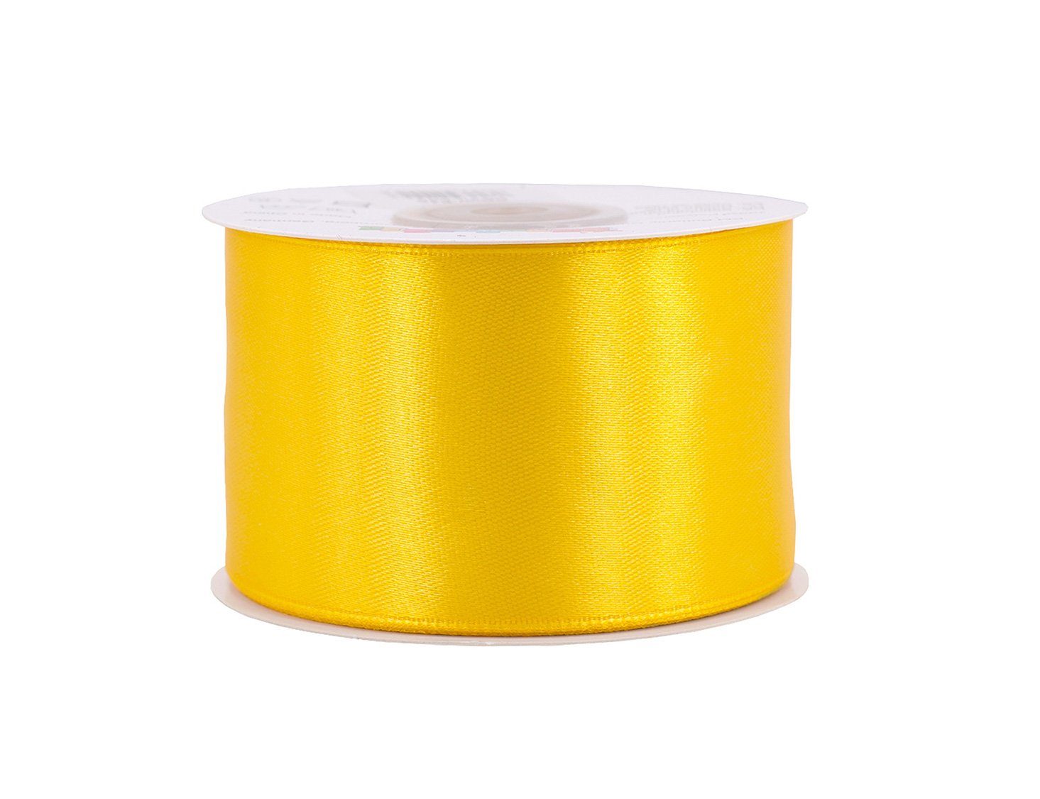 Creativery Satinband, Satinband 50mm x 25m Rolle Gelb