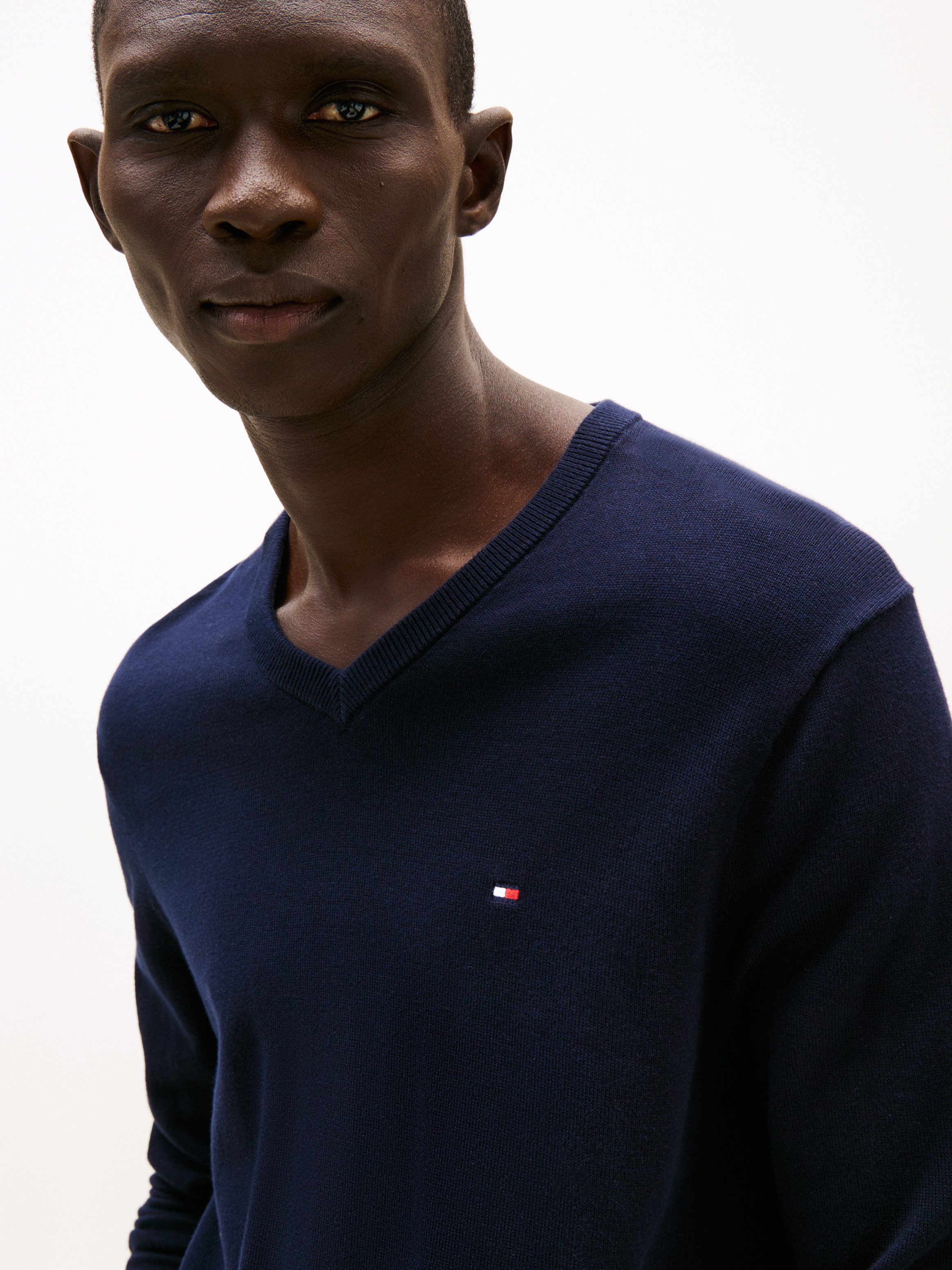 Tommy Hilfiger Strickpullover ESSENTIAL COTTON V NECK mit V-Ausschnitt und günstig online kaufen