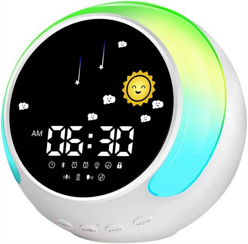 yozhiqu Wecker Wecker, einstellbares Licht, Bluetooth-Smart-Speaker-Funktion Touch-Sensor-Nachtlicht-Timer, 12 Lichter, 8 Umgebungsgeräusche