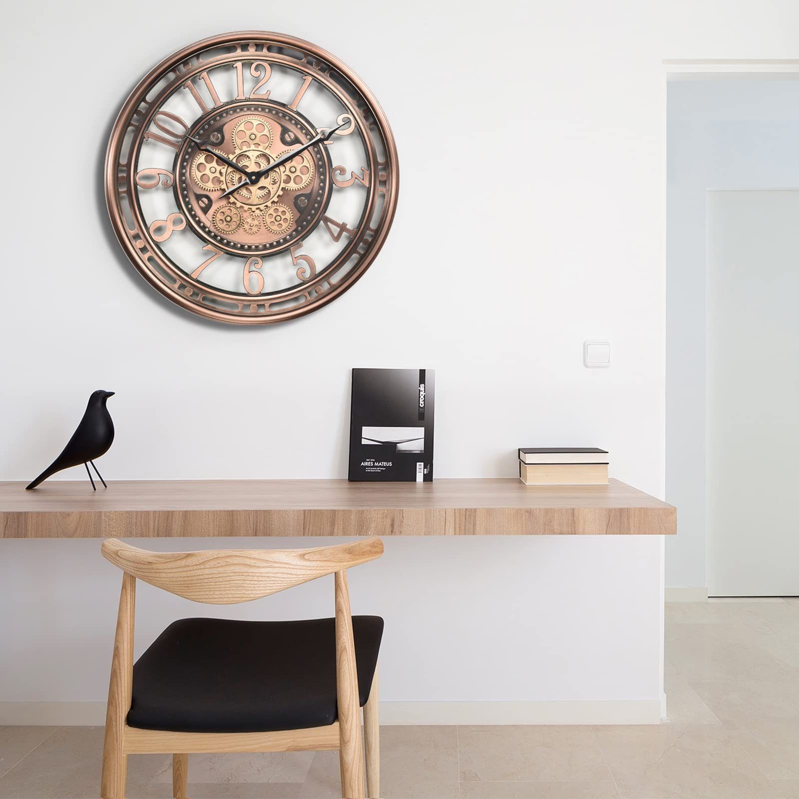 Samilito Uhr Wanduhr mit echtem Bewegungsgetriebe günstig online kaufen