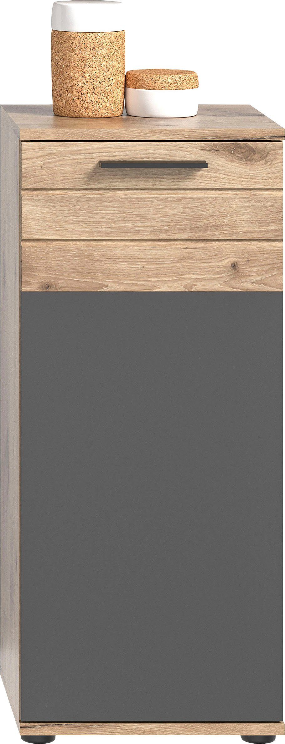 welltime Unterschrank Riga, Breite 37 cm, 1 Tür (Türanschlag wechselbar), 1 Einlegeboden Standschrank, Badmöbel, Badschrank, Schrank, Bad, Badezimmer
