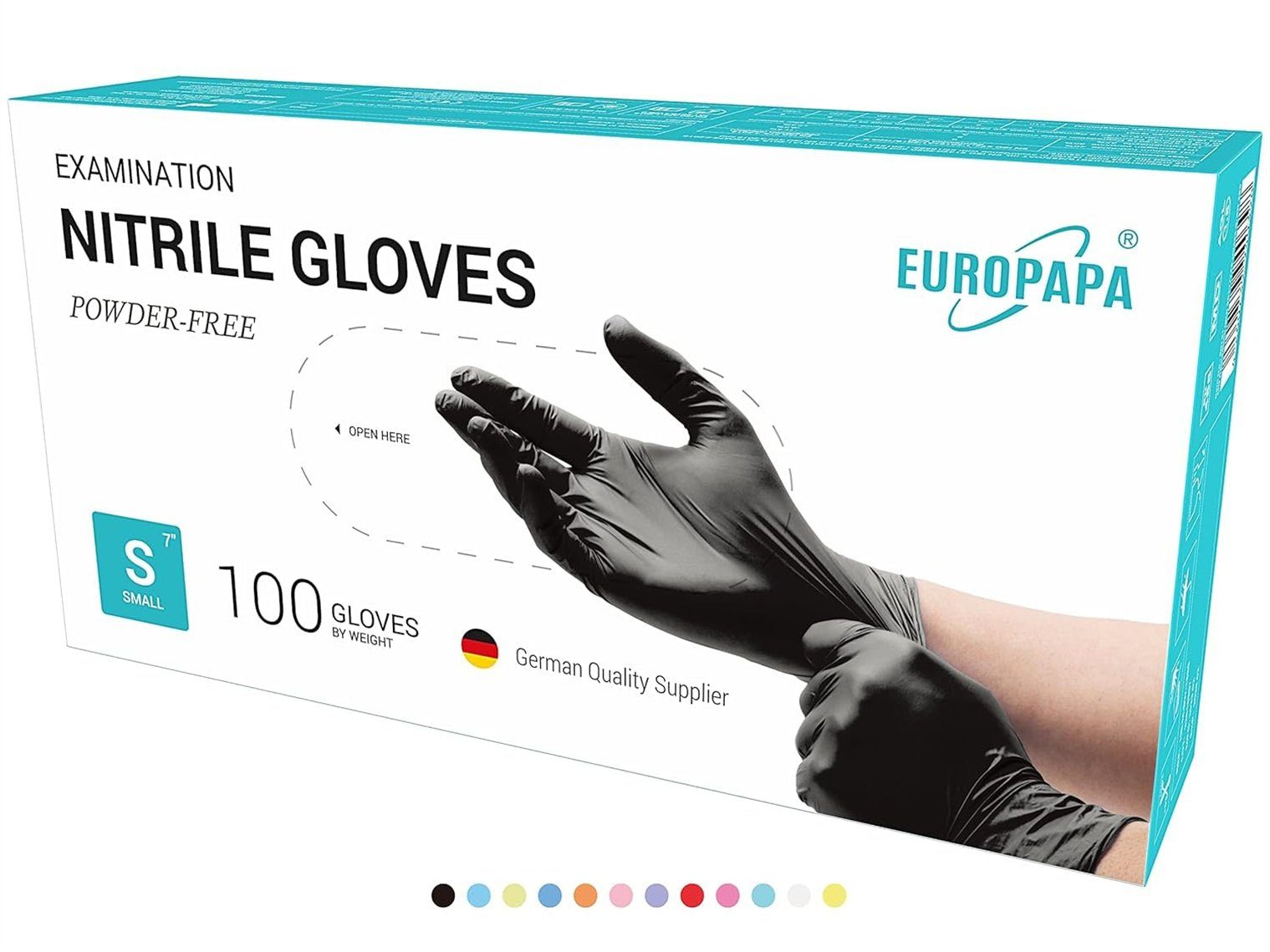 EUROPAPA Nitril-Handschuhe 500x Nitrilhandschuhe Einweghandschuhe (latexfrei, puderfrei) puderfrei, latexfrei