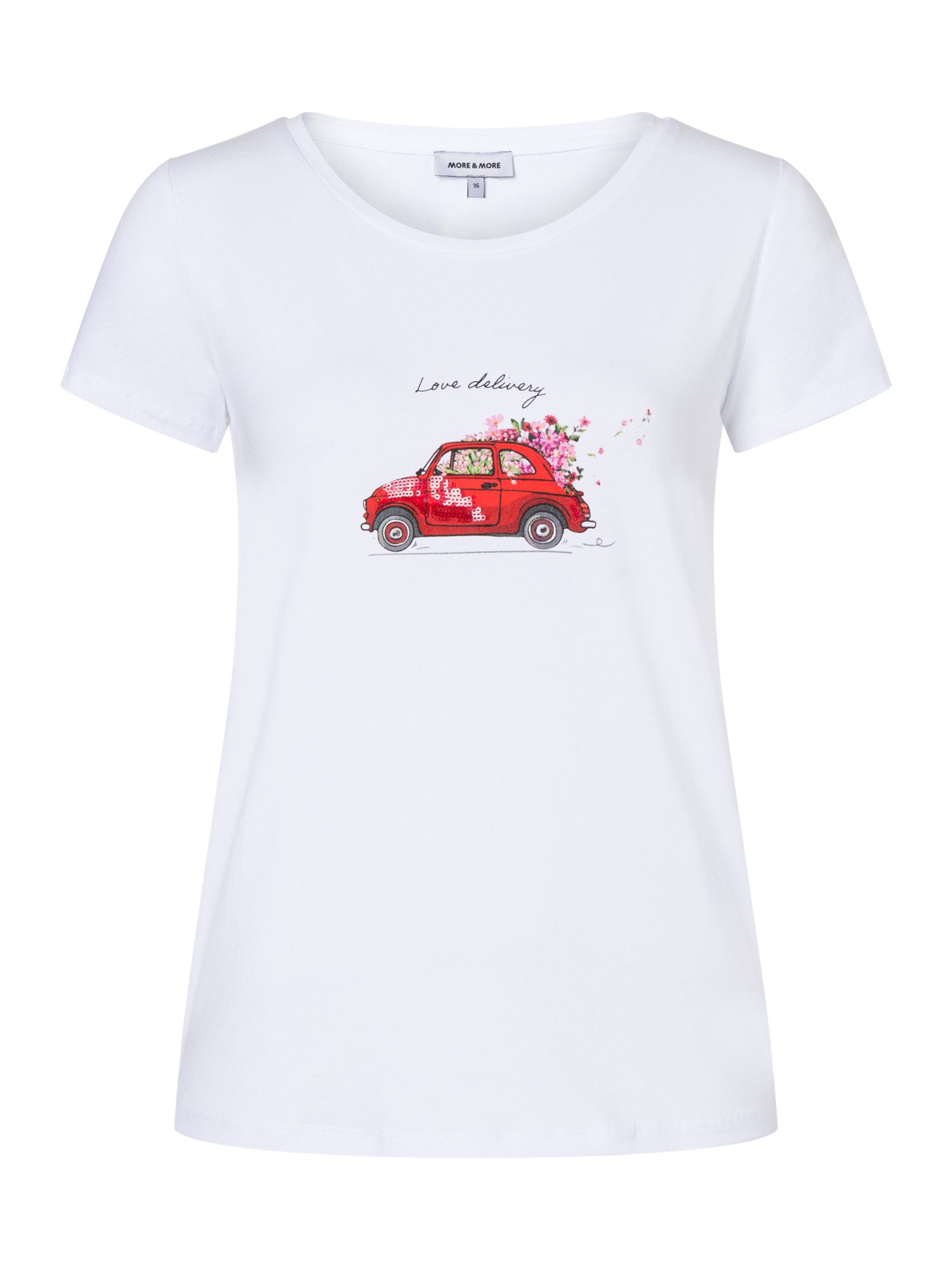 MORE&MORE T-Shirt T-Shirt mit Frontprint und Pailletten