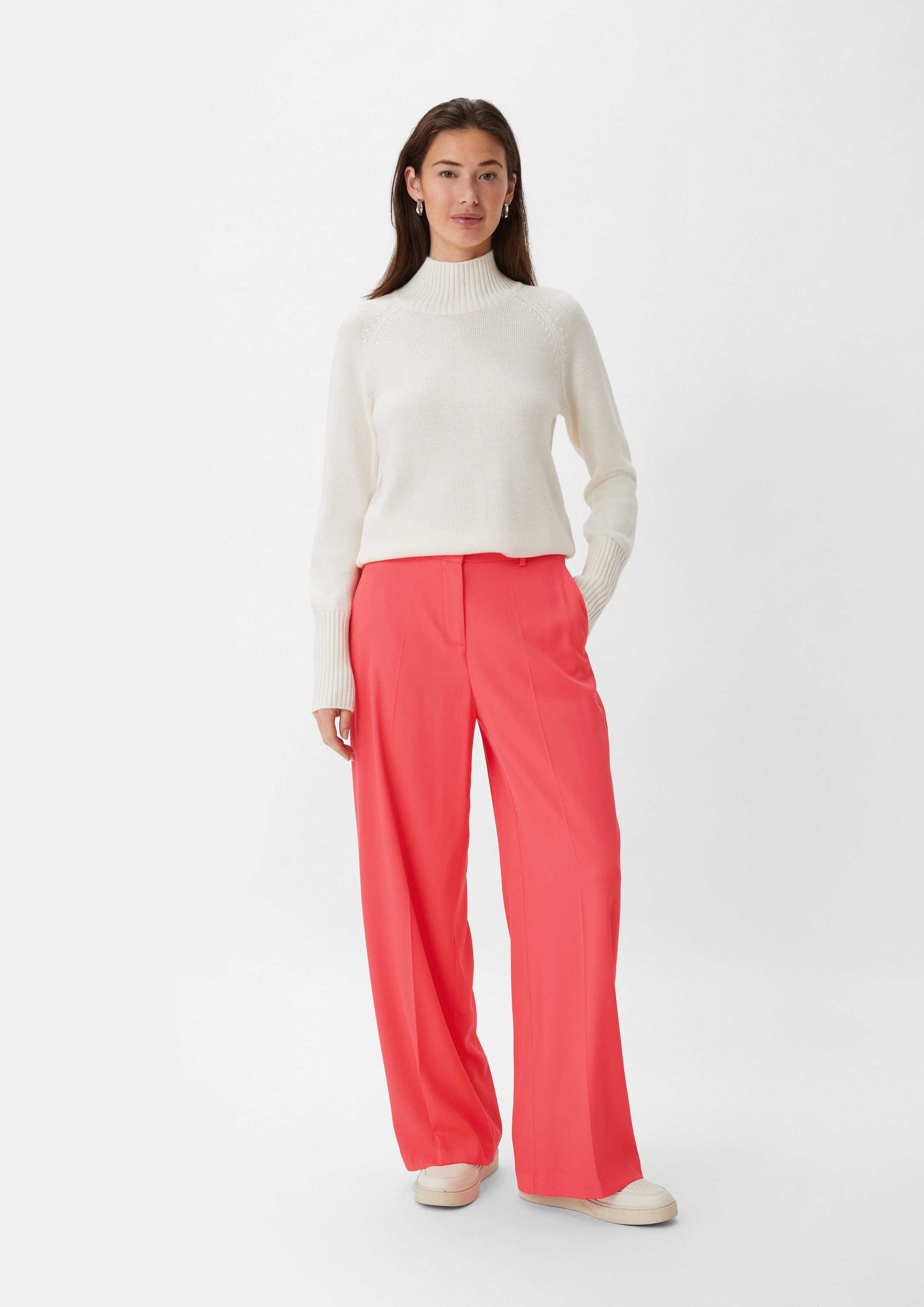 comma Chinos Hose Regular: Twillhose mit Wide Leg