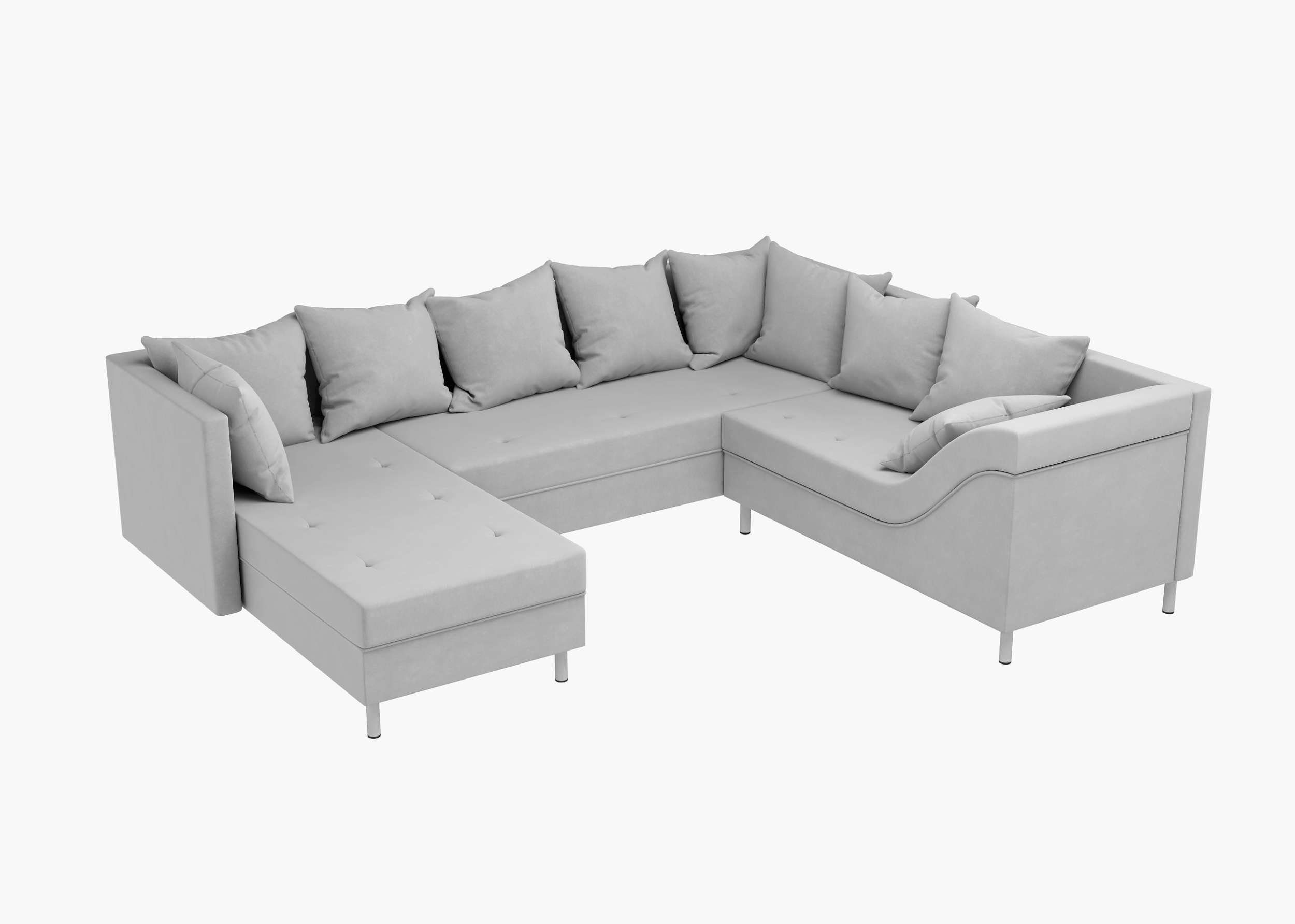 Raum oder bestellbar, made Sofa, Wohnlandschaft stellbar, im Europa frei Modern Design, U-Form, Stylefy rechts in mane links Lotos,