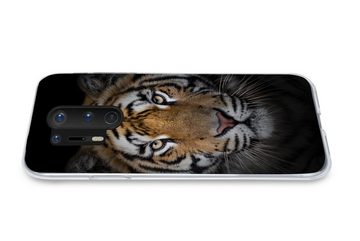 MuchoWow Handyhülle Tiger - Wildtiere - Porträt - Schwarz - Tiere, Phone Case, Handyhülle OnePlus 8 Pro, Silikon, Schutzhülle